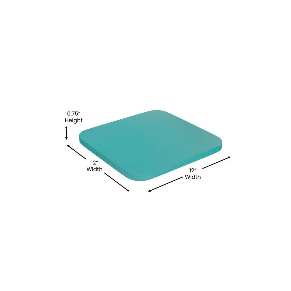 4PK Mint Poly Resin Wood Seats with Rounded Edges