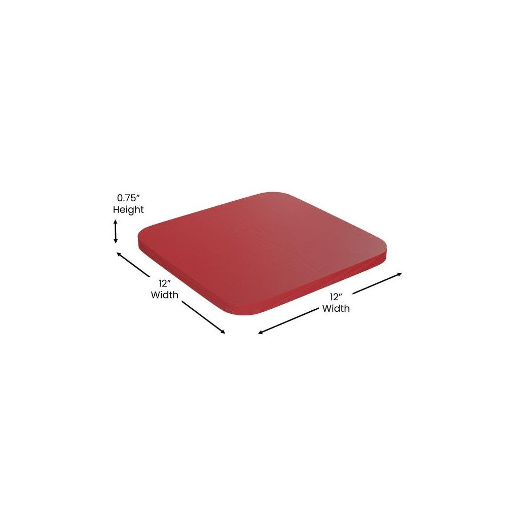 4PK Red Poly Resin Wood Seats with Rounded Edges