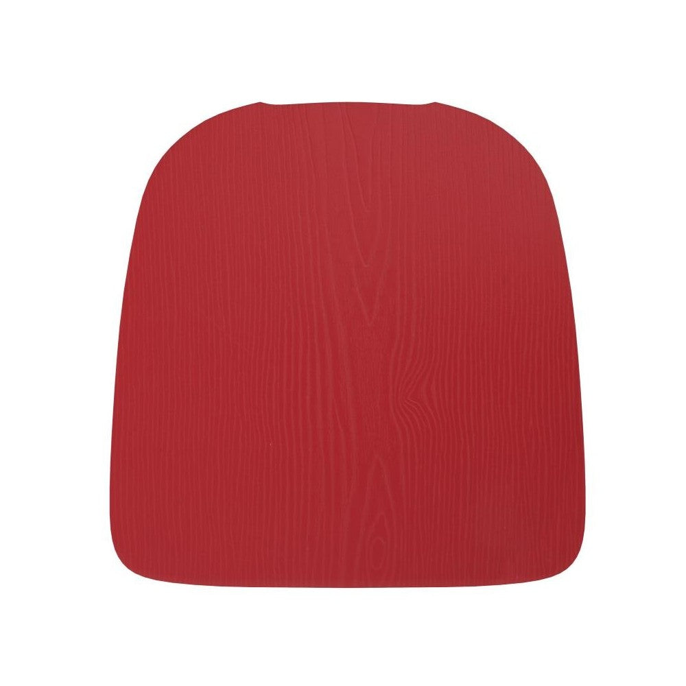 4PK Red Poly Resin Wood Square Seats