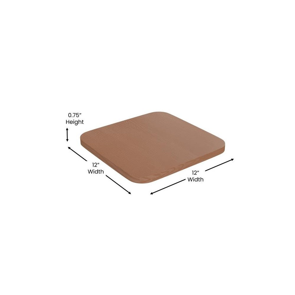 4PK Teak Poly Resin Wood Seats with Rounded Edges