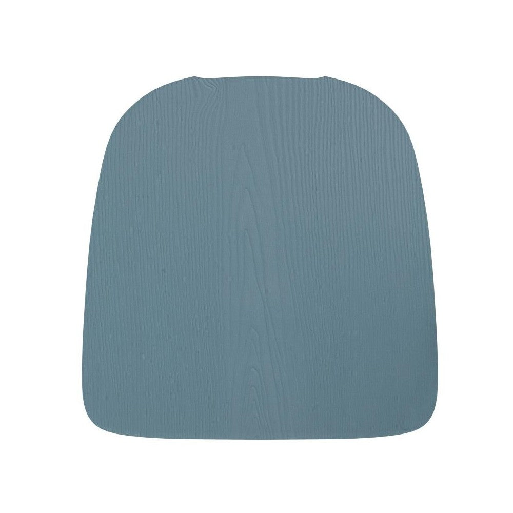 4PK Teal-Blue Poly Resin Wood Square Seats
