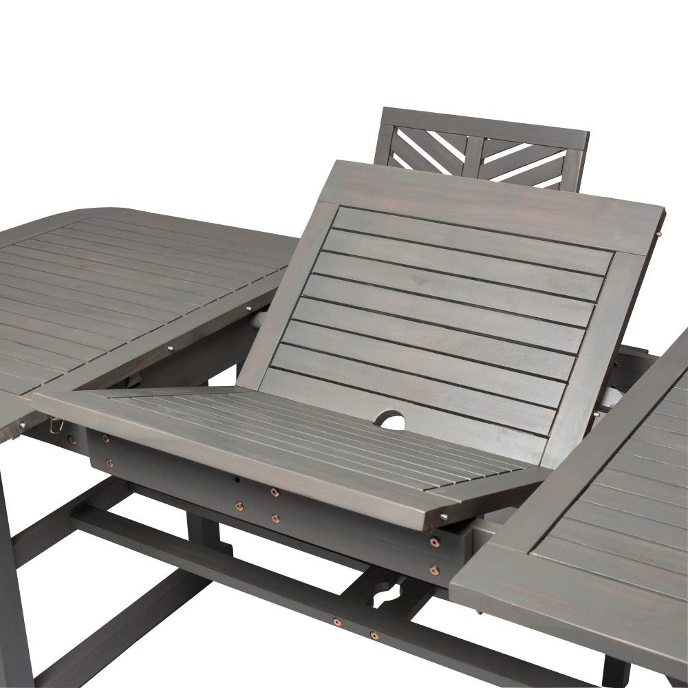 5-Piece Extendable Outdoor Patio Dining Set - Gray Wash