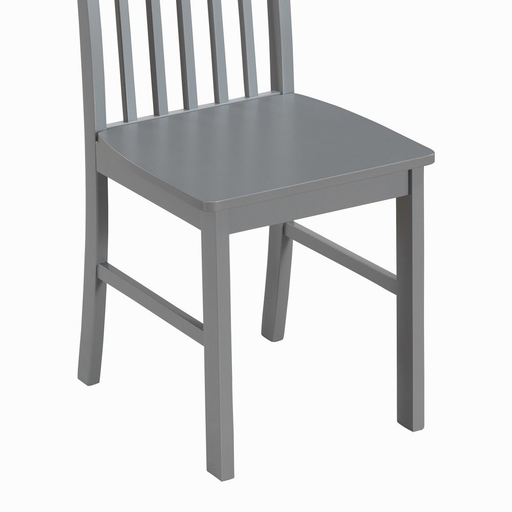 5-Piece Modern Dining Set - White/Gray