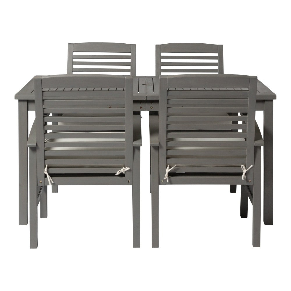 5-Piece Simple Outdoor Patio Dining Set - Gray Wash
