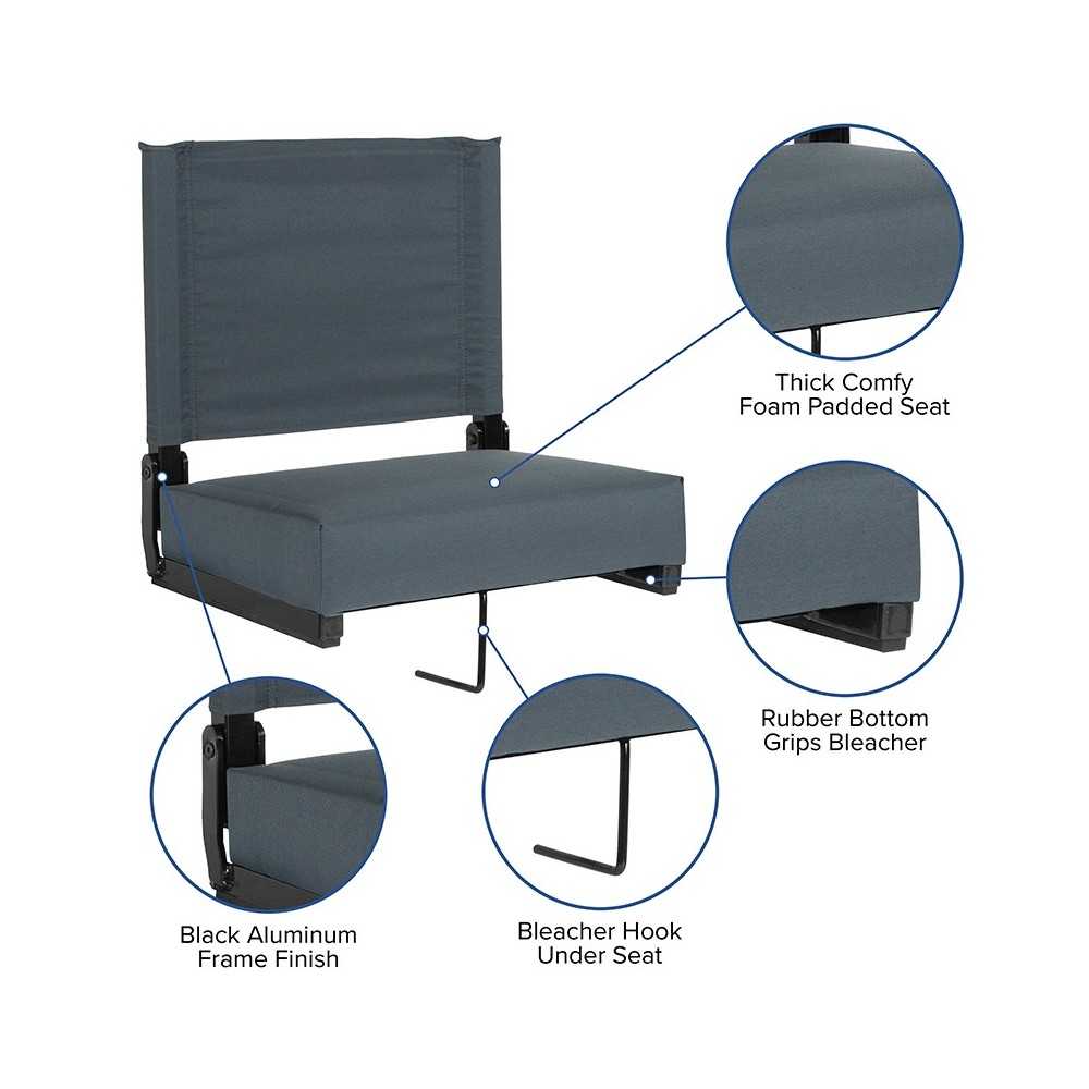 500 LB. Weight Capacity Lightweight Aluminum Frame and Ultra-Padded Seat in Dark Blue