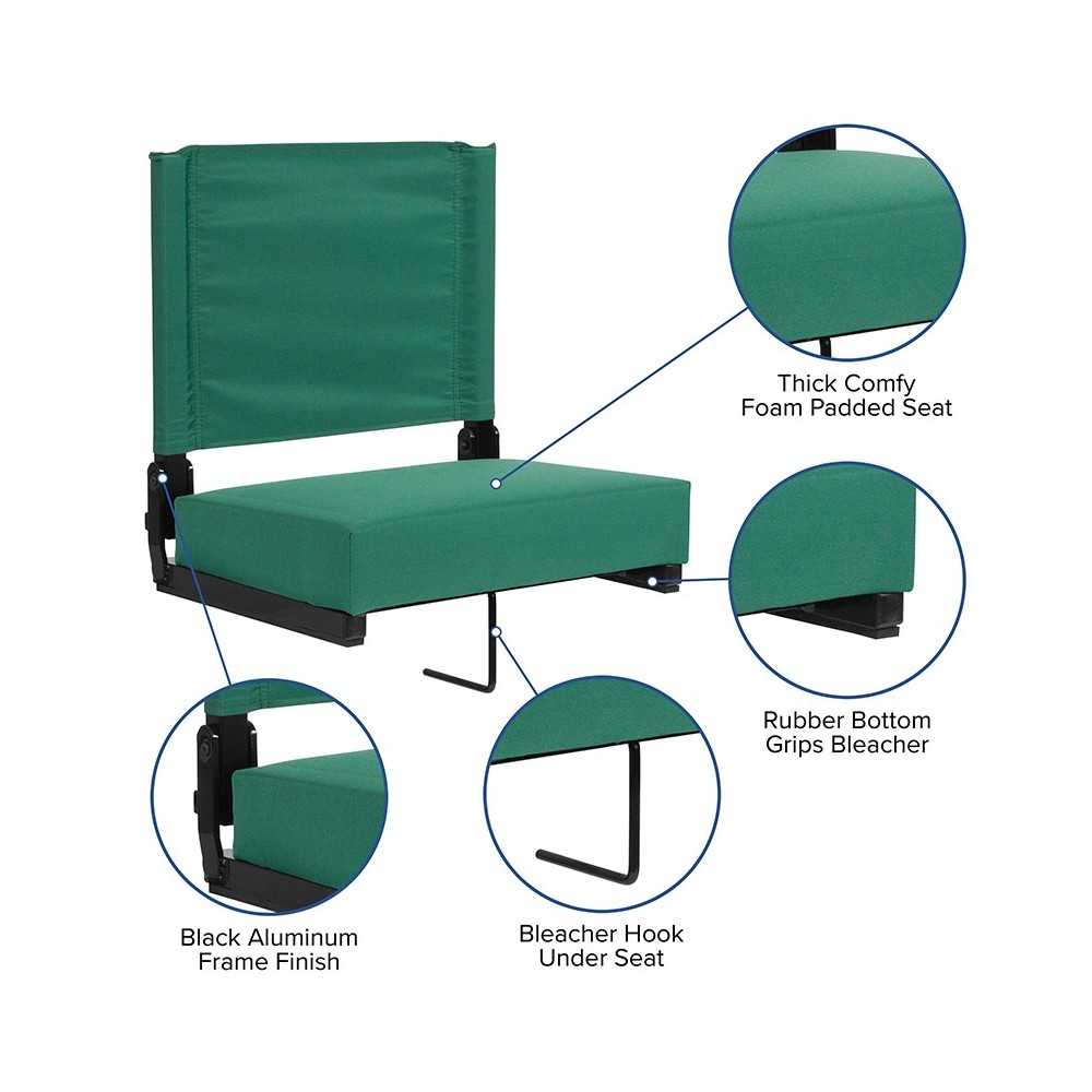 500 LB. Weight Capacity Lightweight Aluminum Frame and Ultra-Padded Seat in Hunter Green