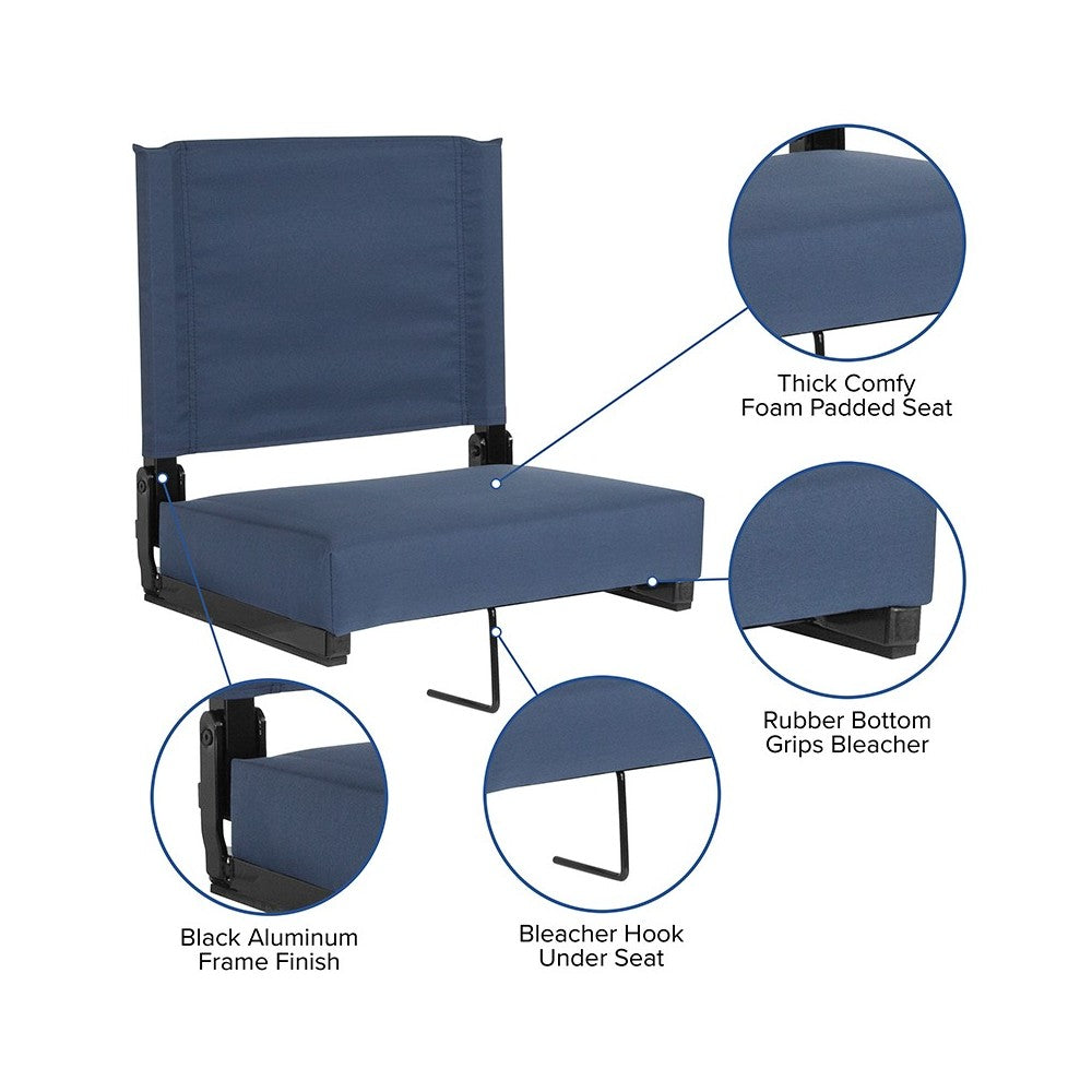 500 LB. Weight Capacity Lightweight Aluminum Frame and Ultra-Padded Seat in Navy Blue