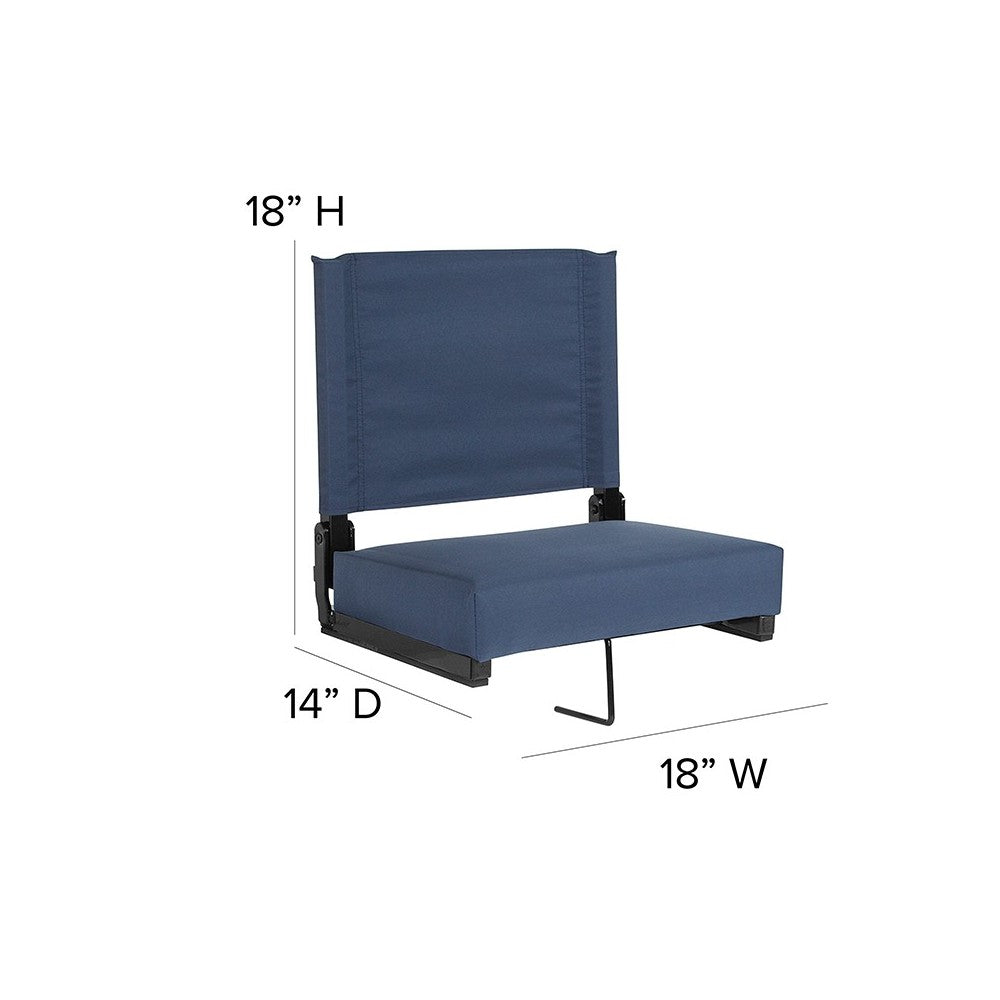 500 LB. Weight Capacity Lightweight Aluminum Frame and Ultra-Padded Seat in Navy Blue