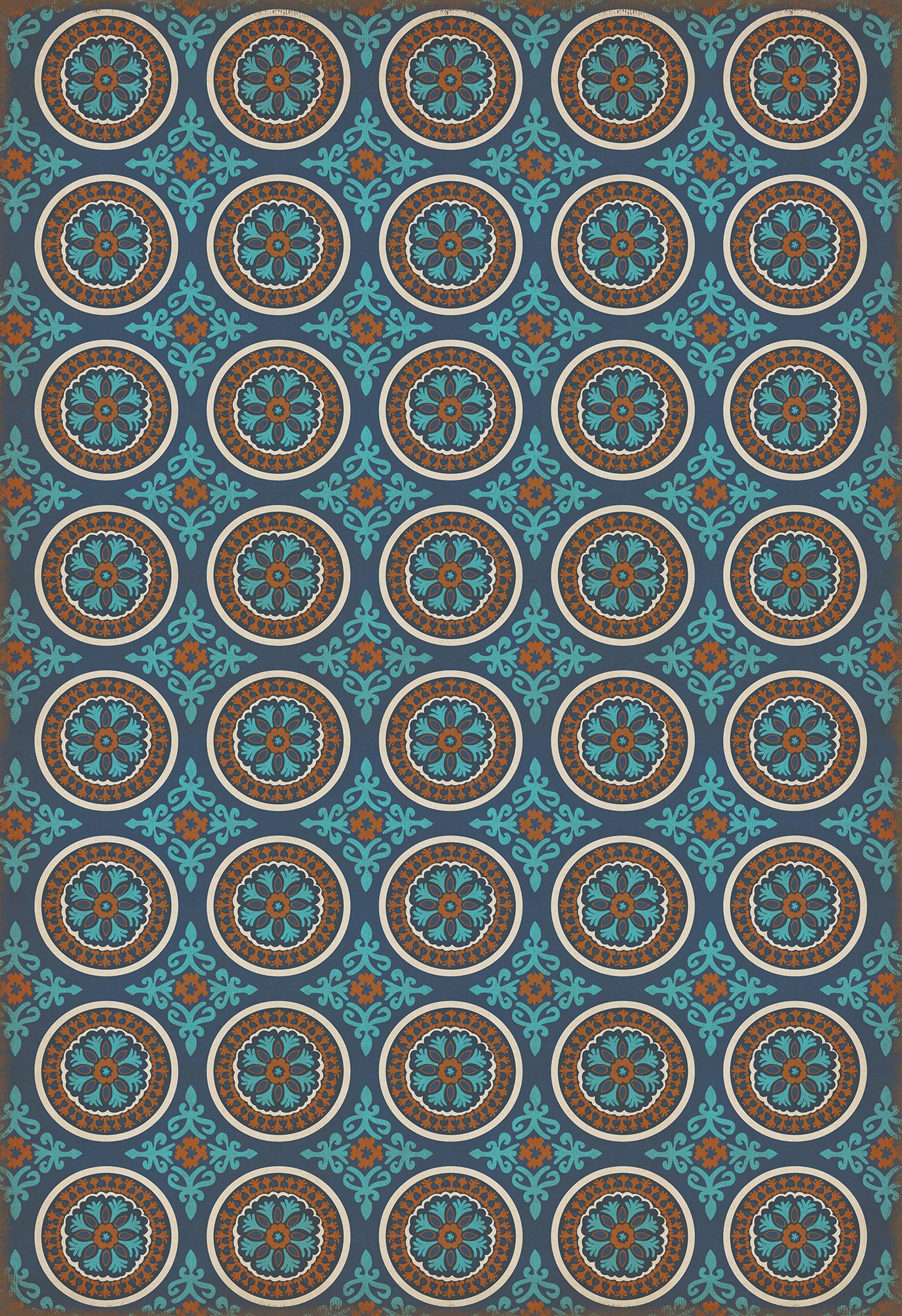 Pattern 43 Samadi 96x140 Vintage Vinyl Floorcloth