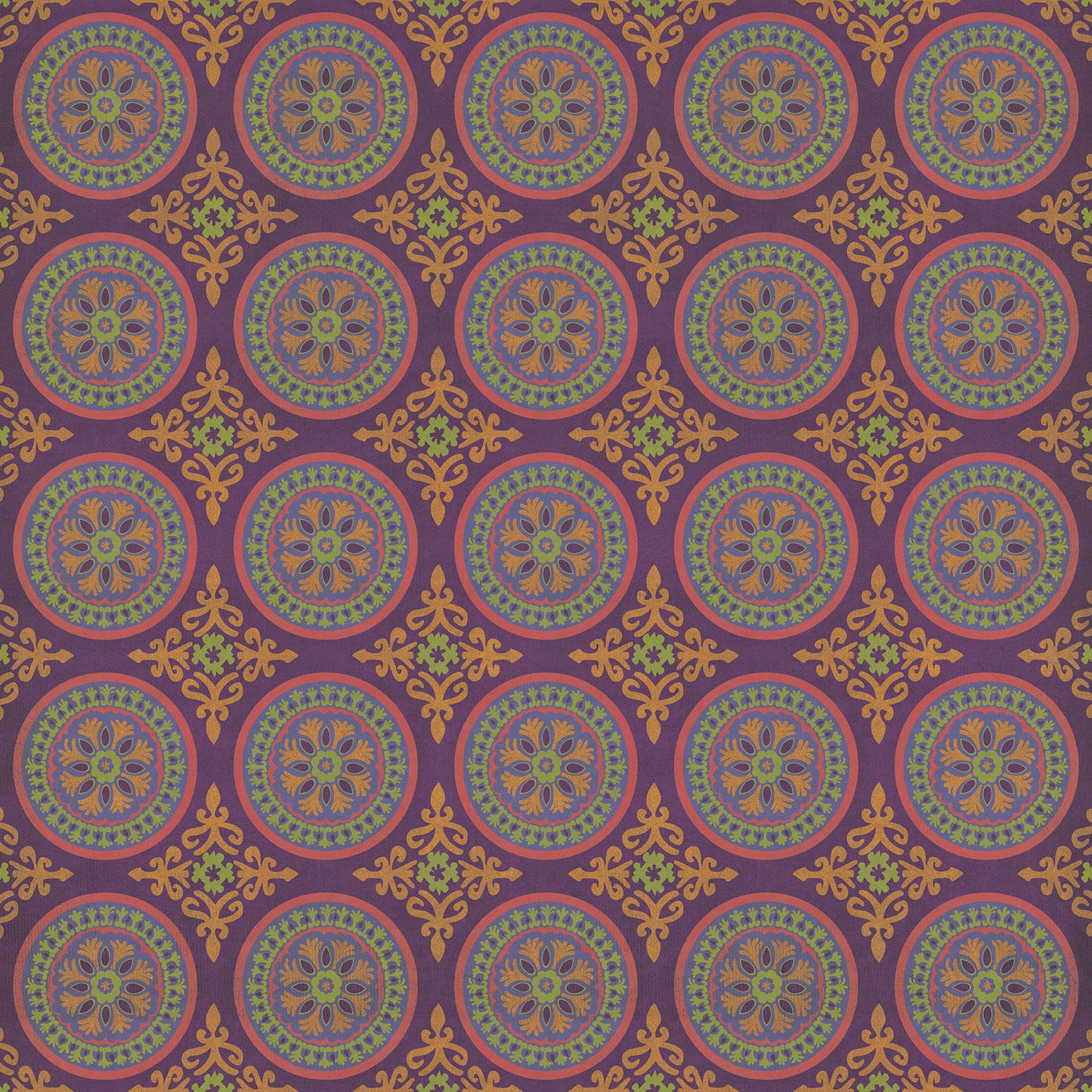 Pattern 43 Samsara 120x120 Vintage Vinyl Floorcloth