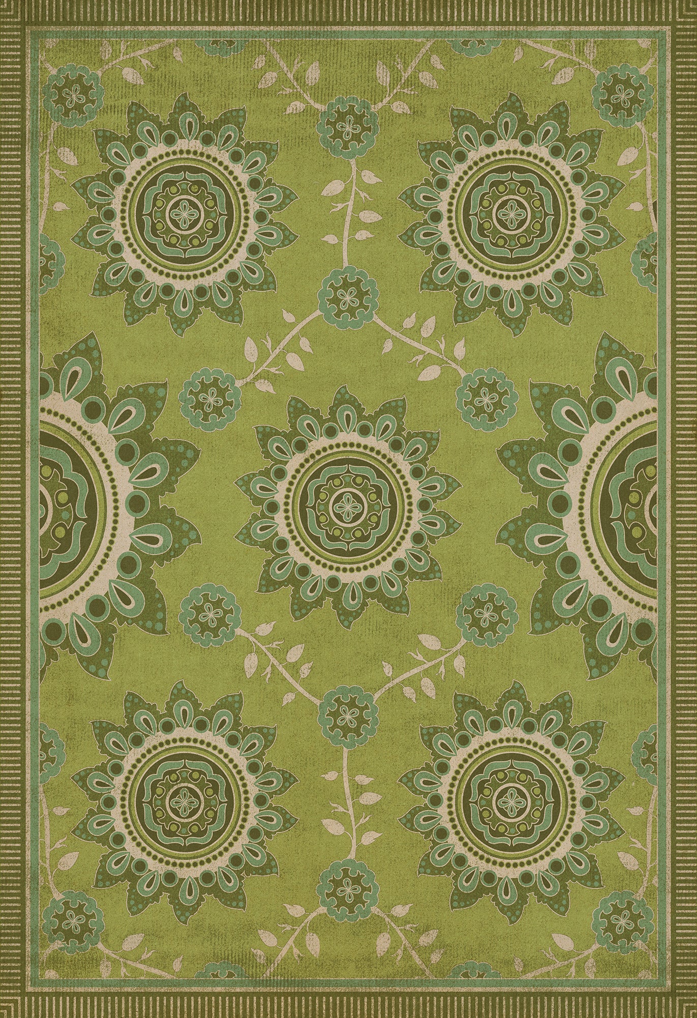 Pattern 44 Sashiko 96x140 Vintage Vinyl Floorcloth