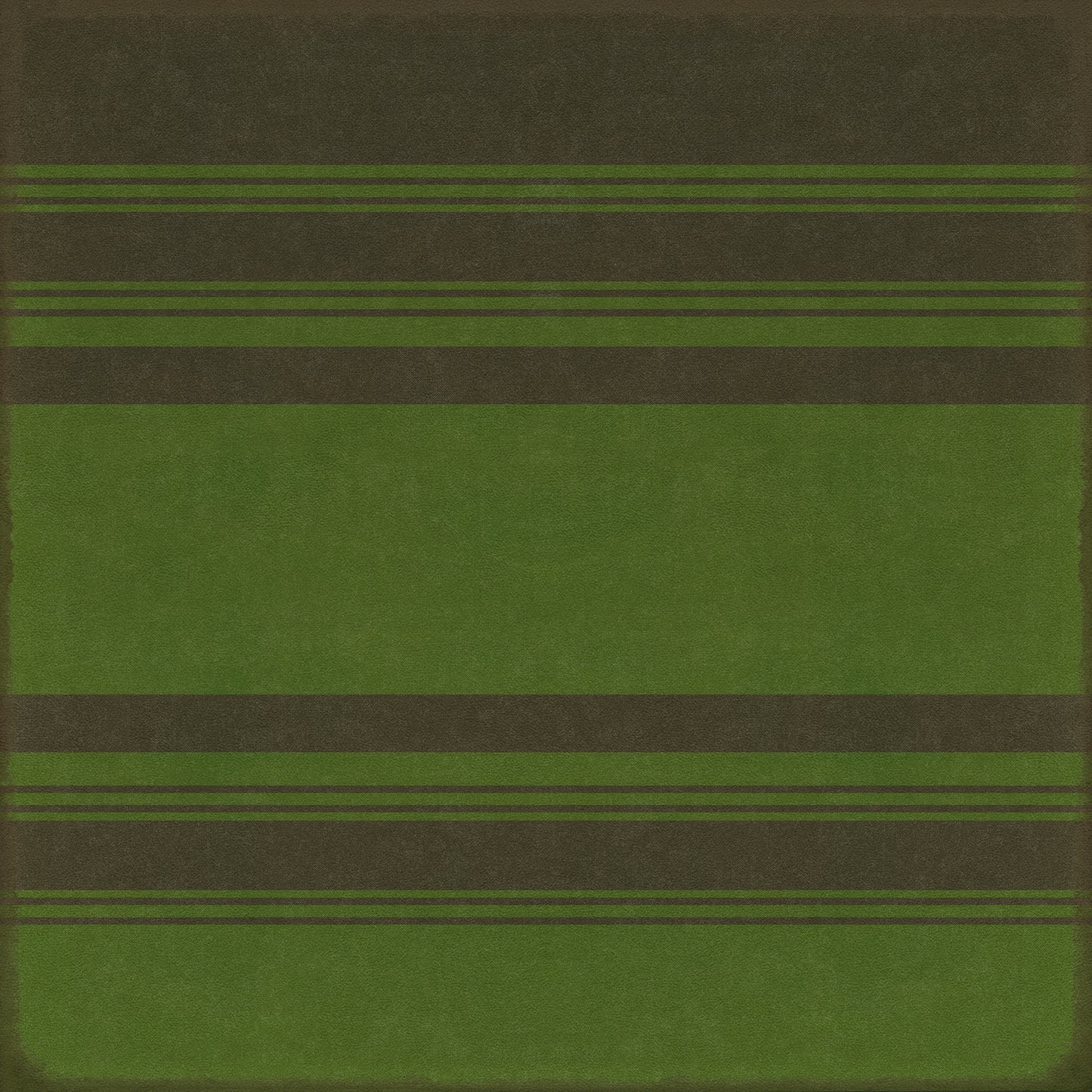 Pattern 50 Organic Stripes Black and Green 36x36 Vintage Vinyl Floorcloth
