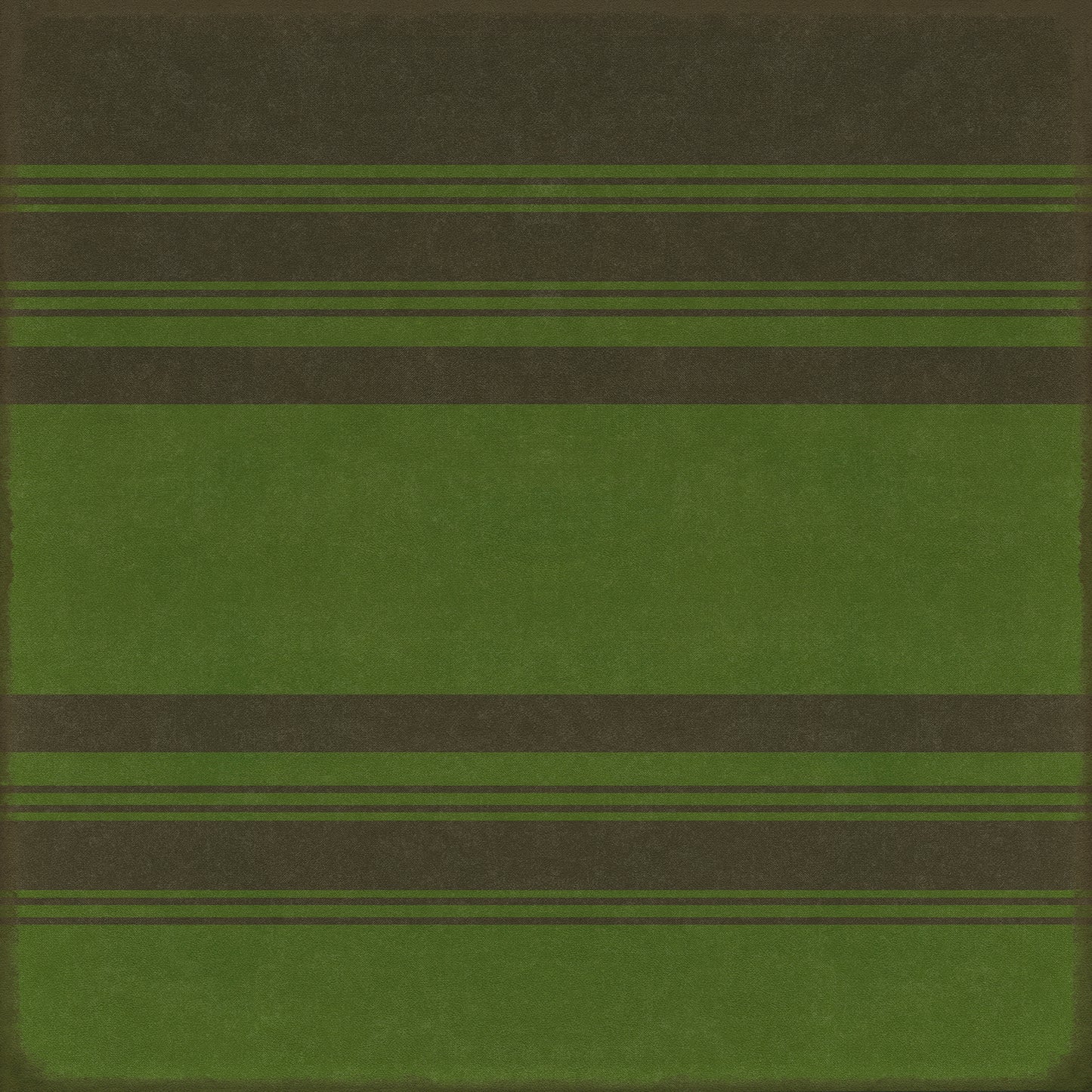 Pattern 50 Organic Stripes Black and Green 48x48 Vintage Vinyl Floorcloth