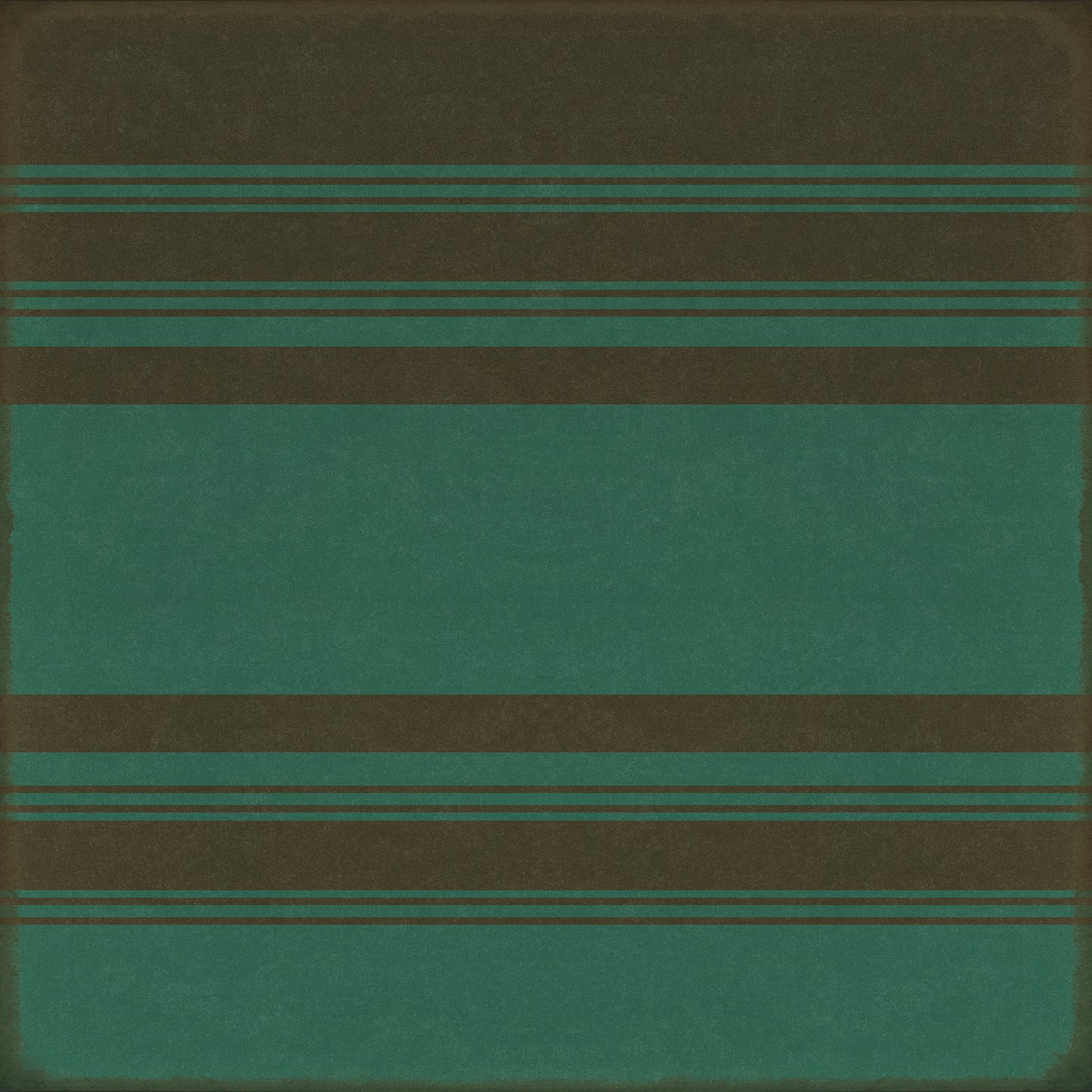 Pattern 50 Organic Stripes Black and Teal 96x96 Vintage Vinyl Floorcloth