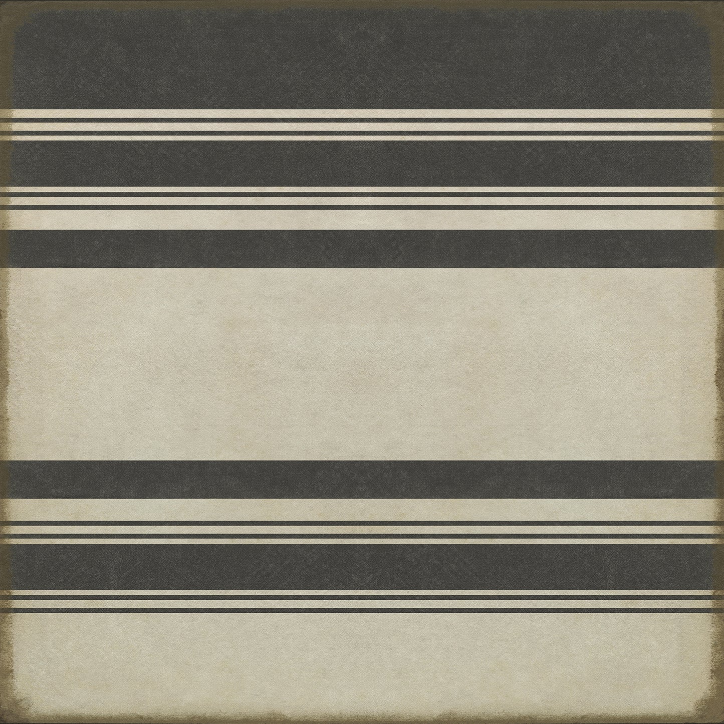 Pattern 50 Organic Stripes Black and White 60x60 Vintage Vinyl Floorcloth