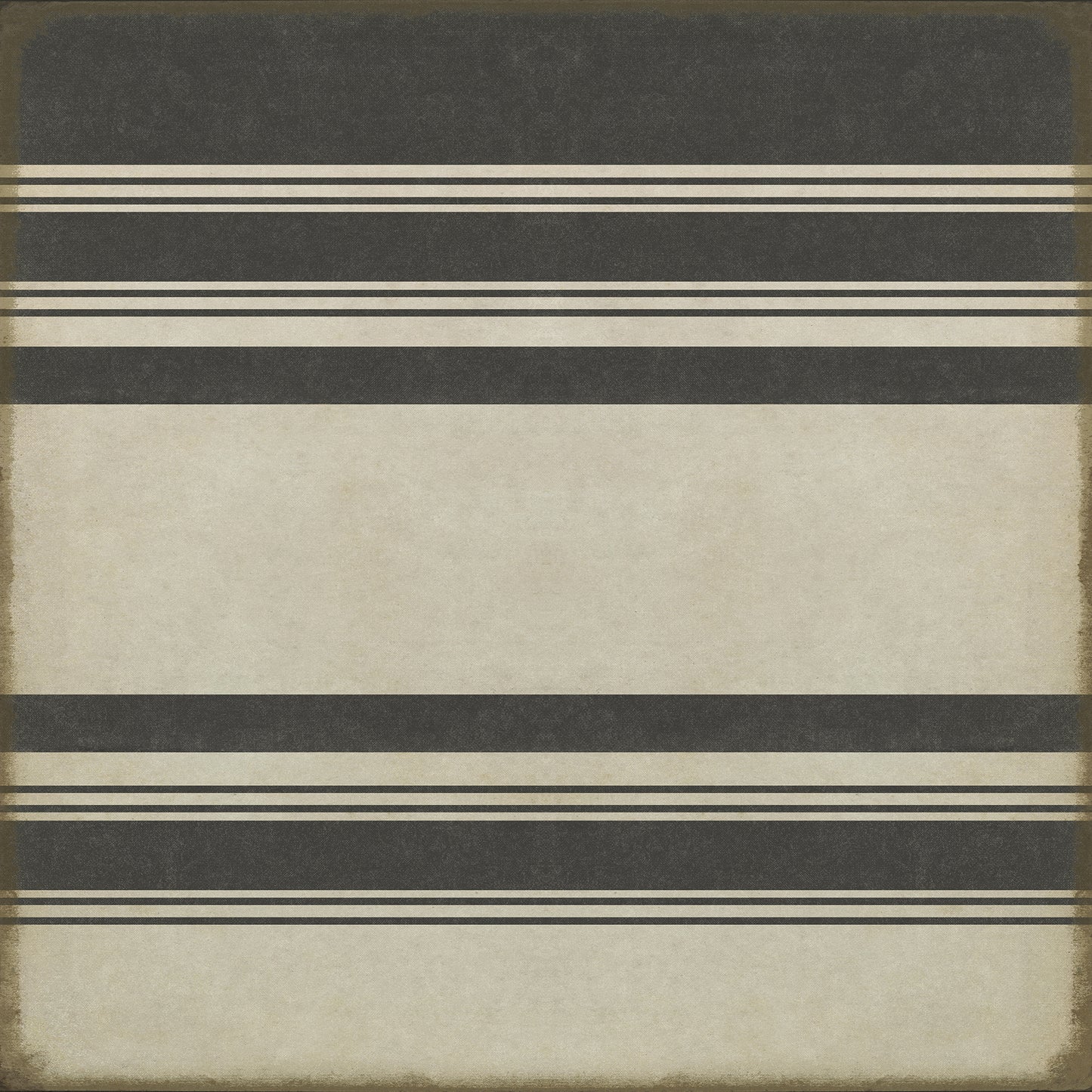Pattern 50 Organic Stripes Black and White 120x120 Vintage Vinyl Floorcloth