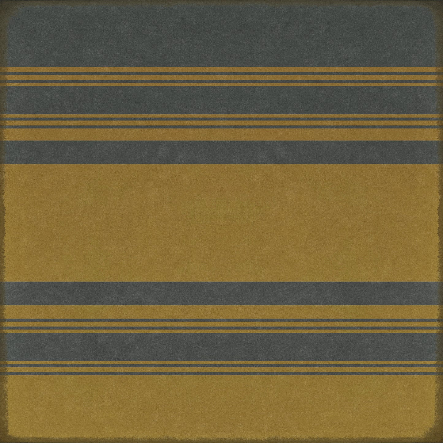 Pattern 50 Organic Stripes Blue and Yellow 60x60 Vintage Vinyl Floorcloth