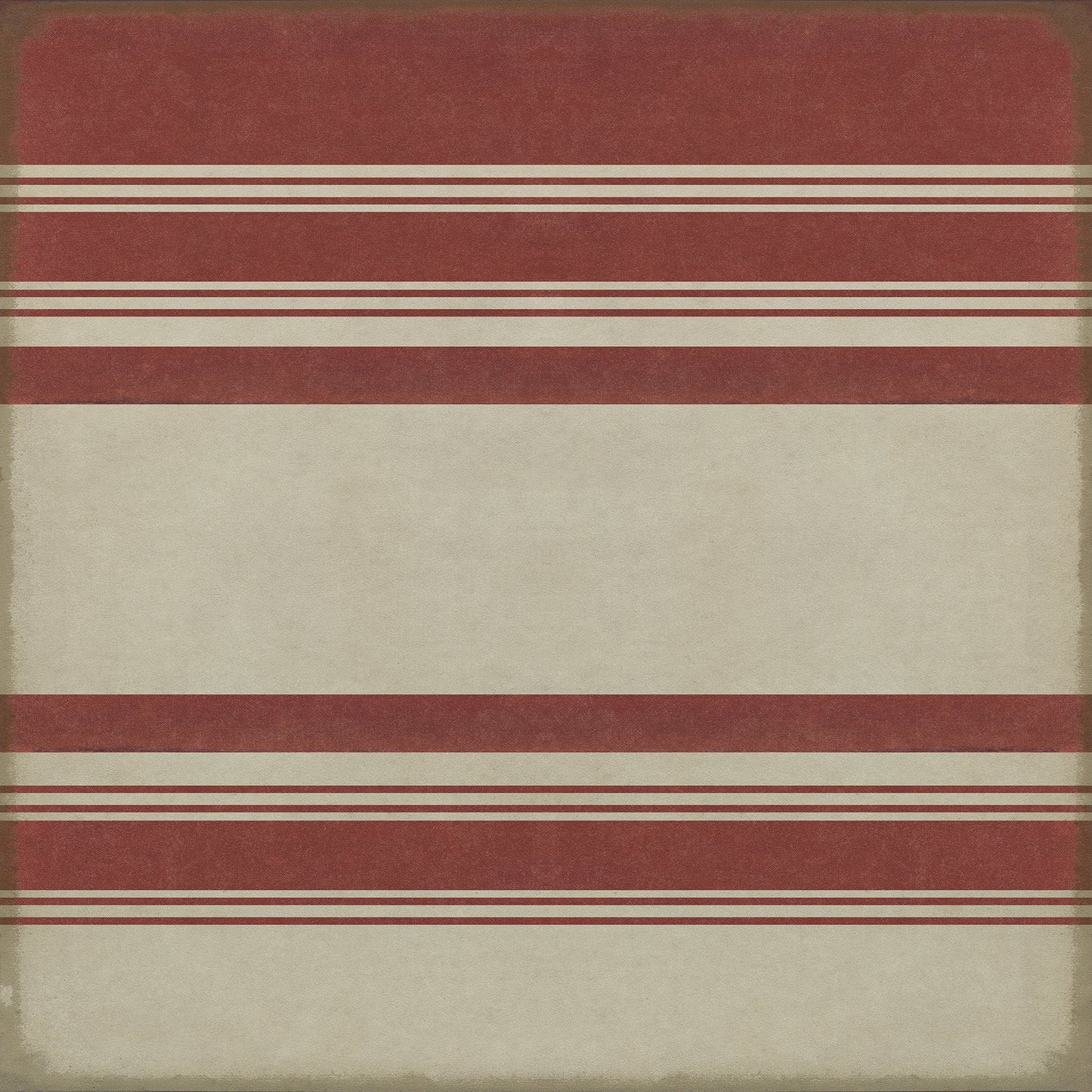 Pattern 50 Organic Stripes Red and White 60x60 Vintage Vinyl Floorcloth