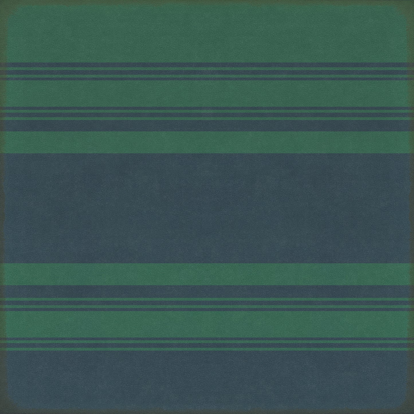 Pattern 50 Organic Stripes Teal and Blue 36x36 Vintage Vinyl Floorcloth