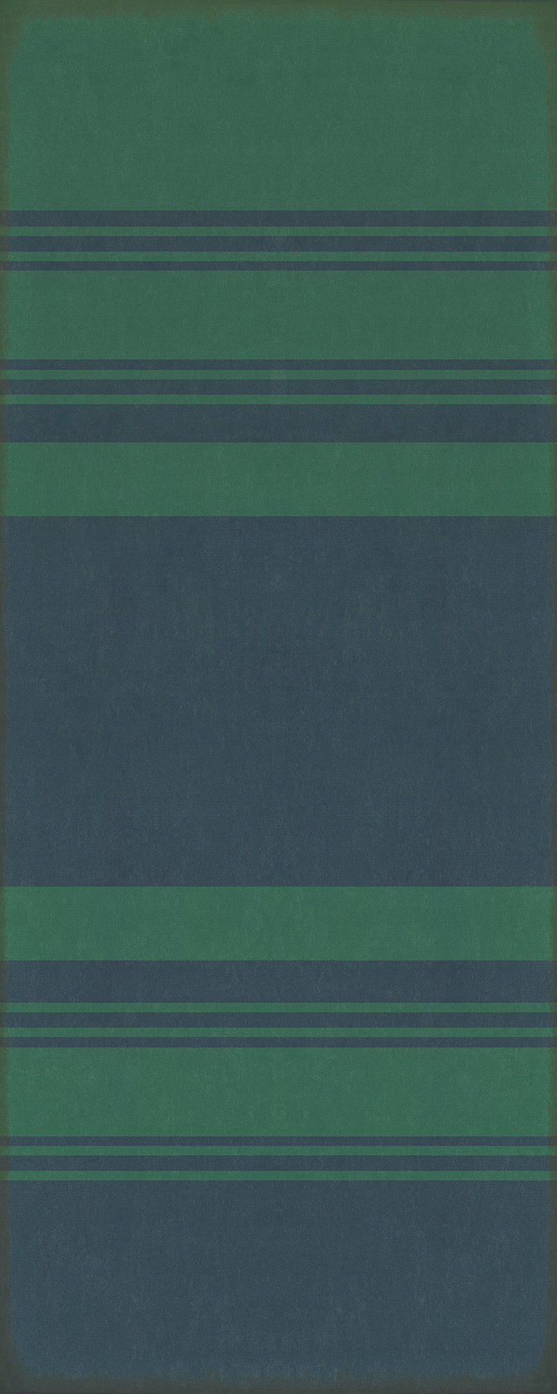 Pattern 50 Organic Stripes Teal and Blue 36x90 Vintage Vinyl Floorcloth