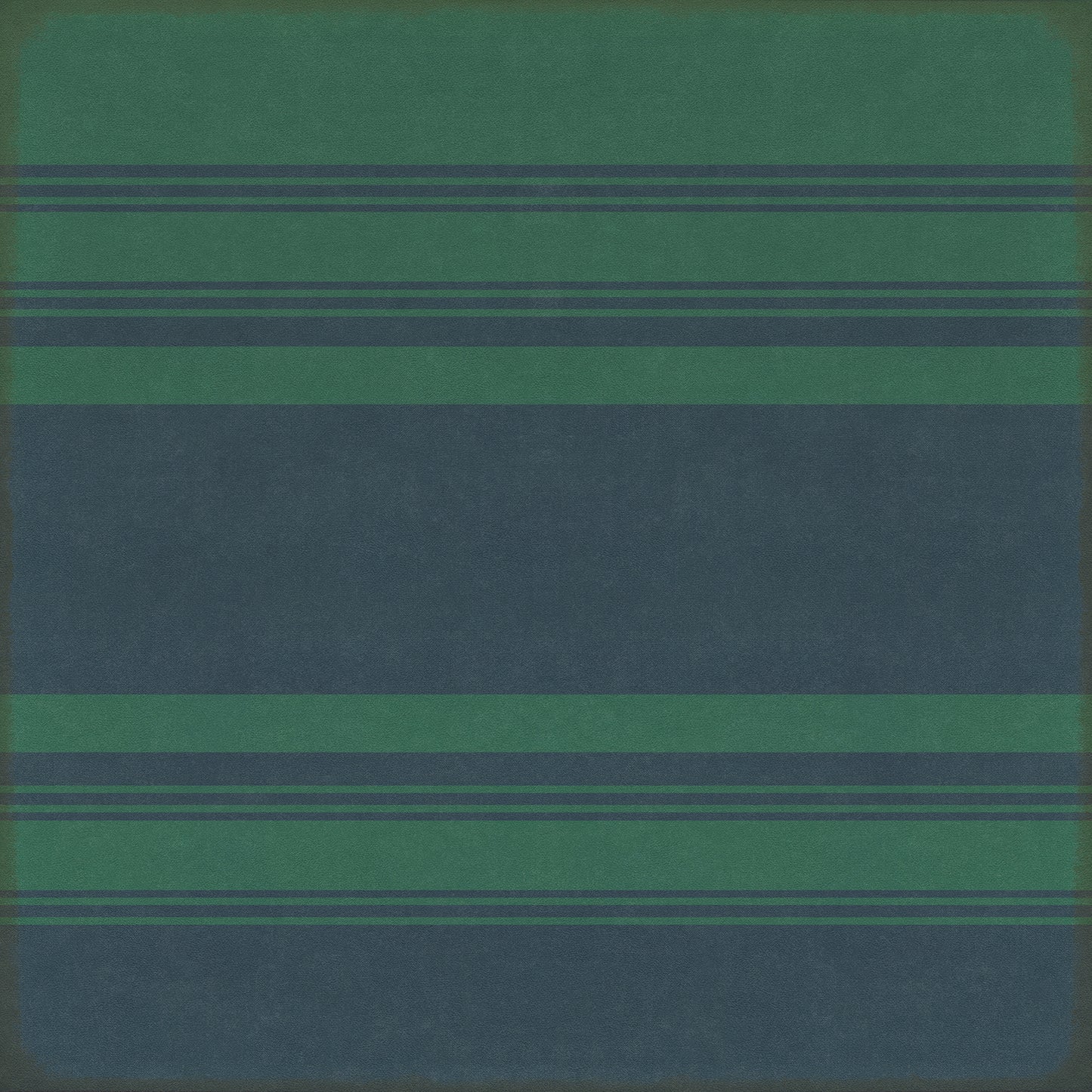 Pattern 50 Organic Stripes Teal and Blue 48x48 Vintage Vinyl Floorcloth