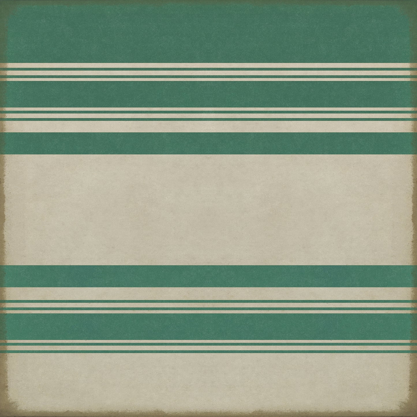 Pattern 50 Organic Stripes Teal and White 96x96 Vintage Vinyl Floorcloth