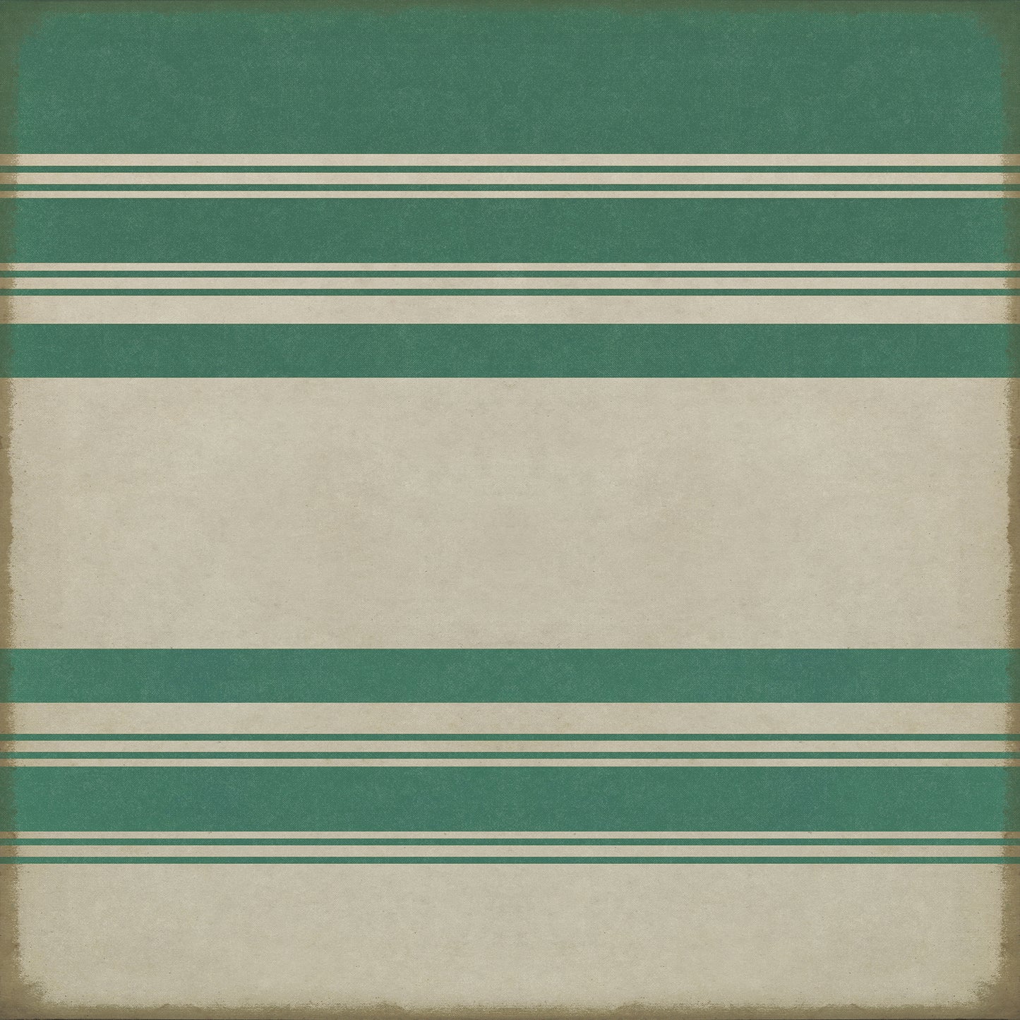 Pattern 50 Organic Stripes Teal and White 120x120 Vintage Vinyl Floorcloth