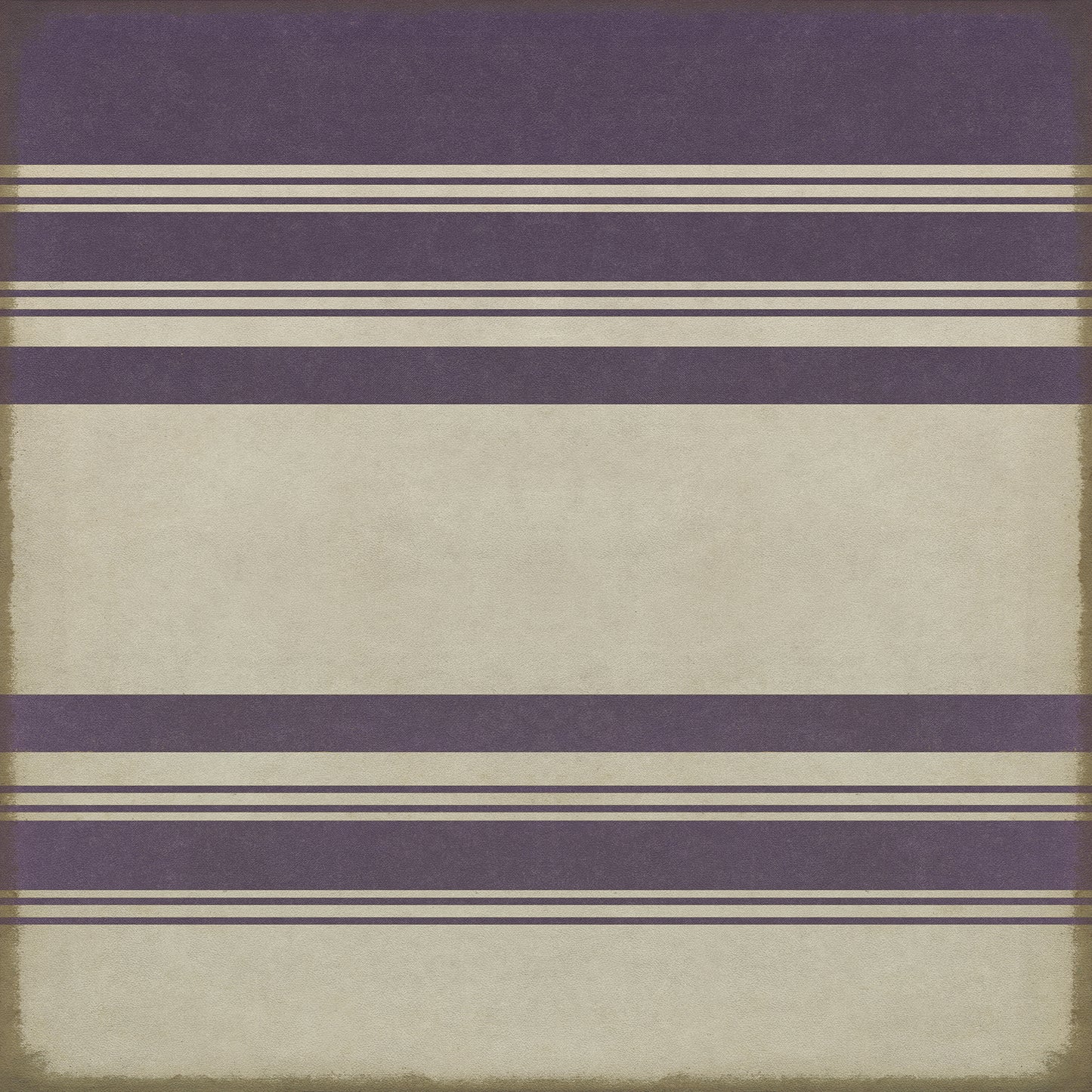 Pattern 50 Organic Stripes Purple and White 48x48 Vintage Vinyl Floorcloth