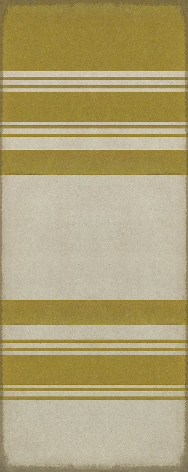 Pattern 50 Organic Stripes Yellow and White 36x90 Vintage Vinyl Floorcloth