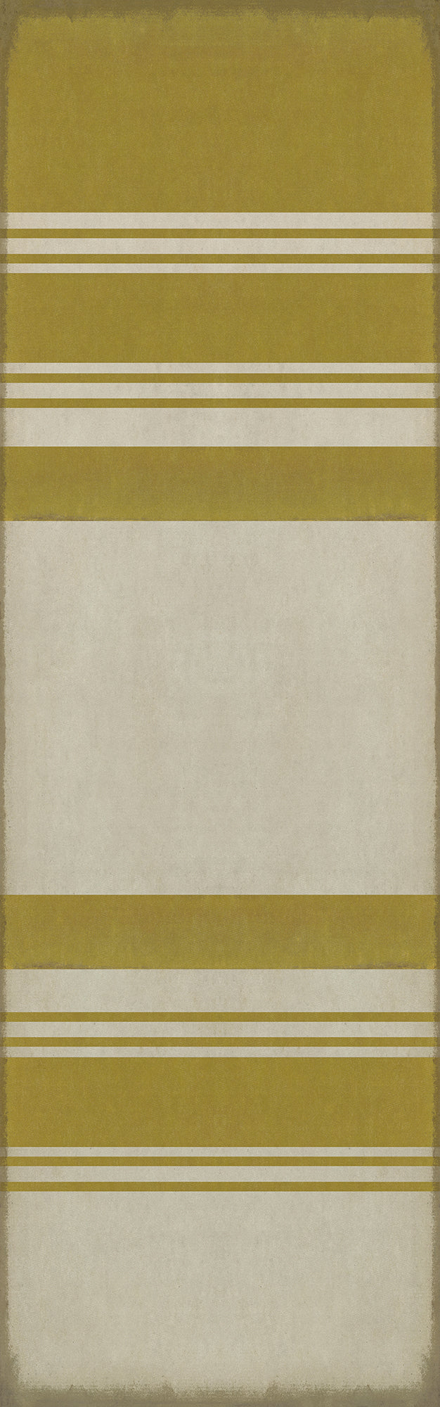 Pattern 50 Organic Stripes Yellow and White 36x115 Vintage Vinyl Floorcloth