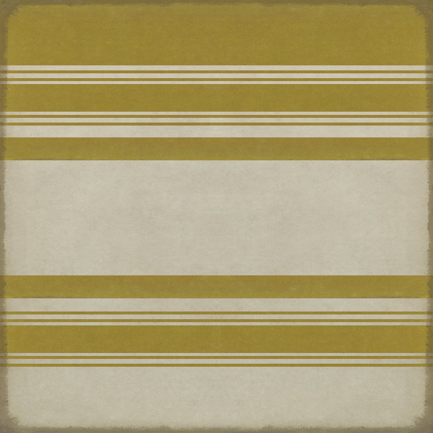 Pattern 50 Organic Stripes Yellow and White 60x60 Vintage Vinyl Floorcloth