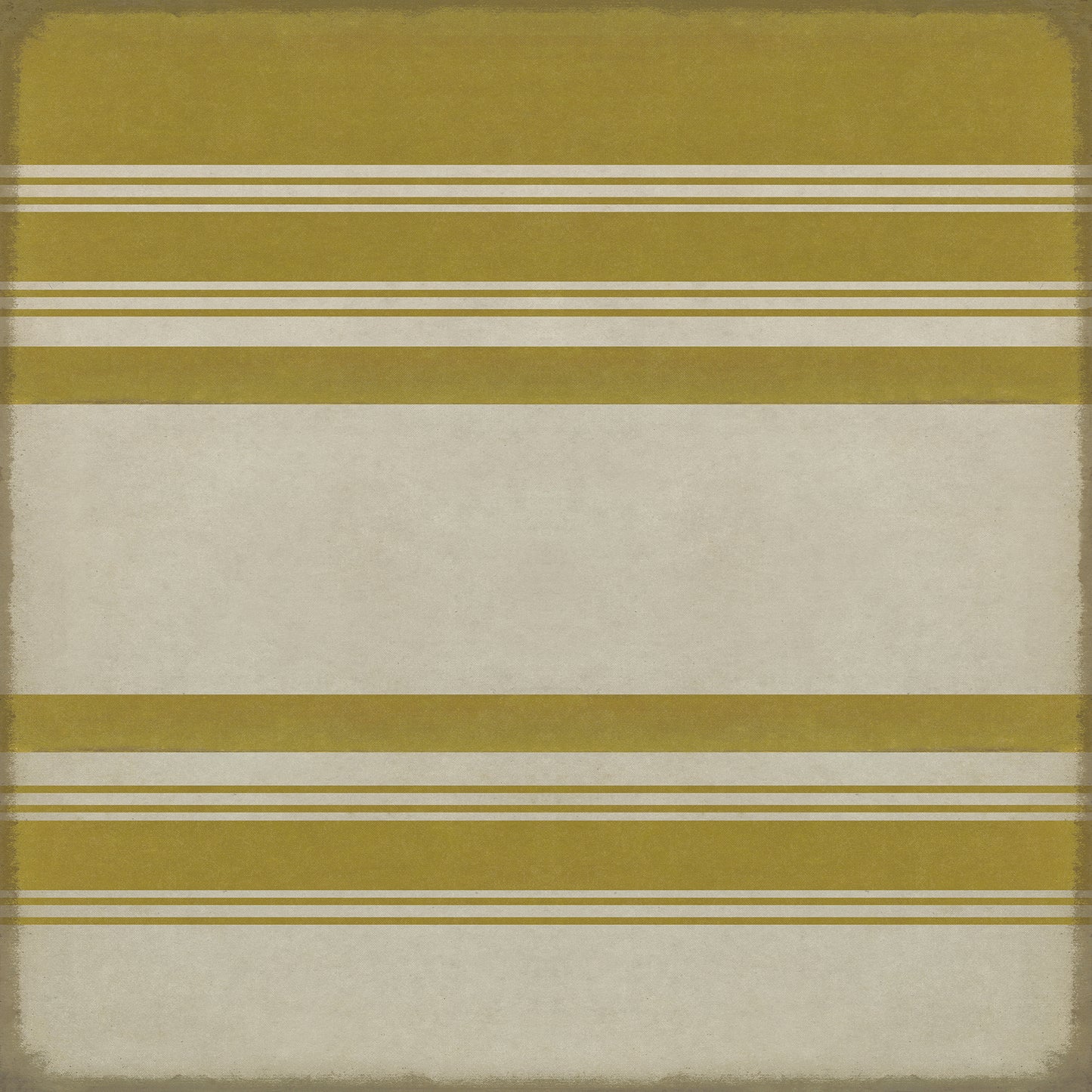 Pattern 50 Organic Stripes Yellow and White 96x96 Vintage Vinyl Floorcloth