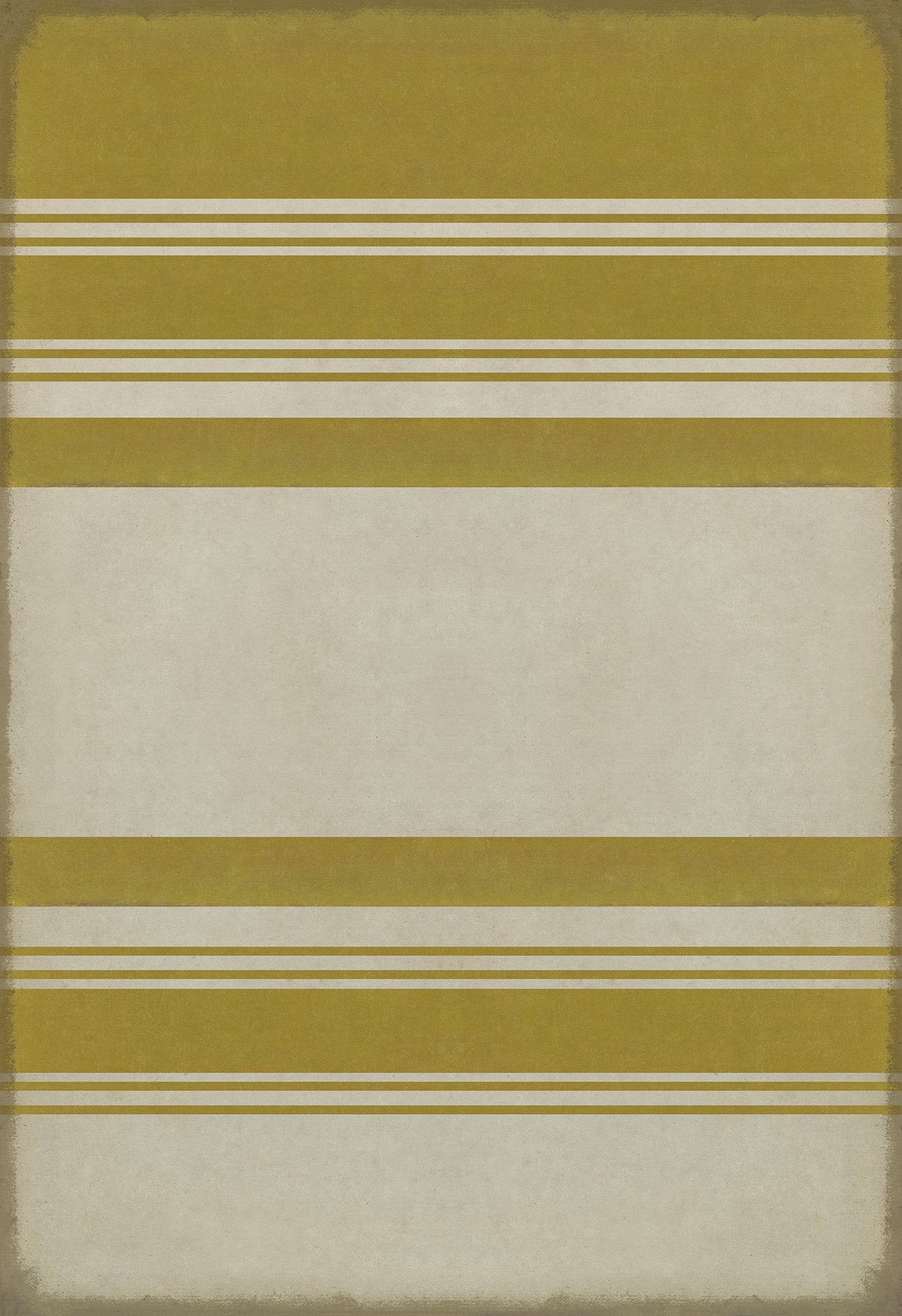 Pattern 50 Organic Stripes Yellow and White 96x140 Vintage Vinyl Floorcloth