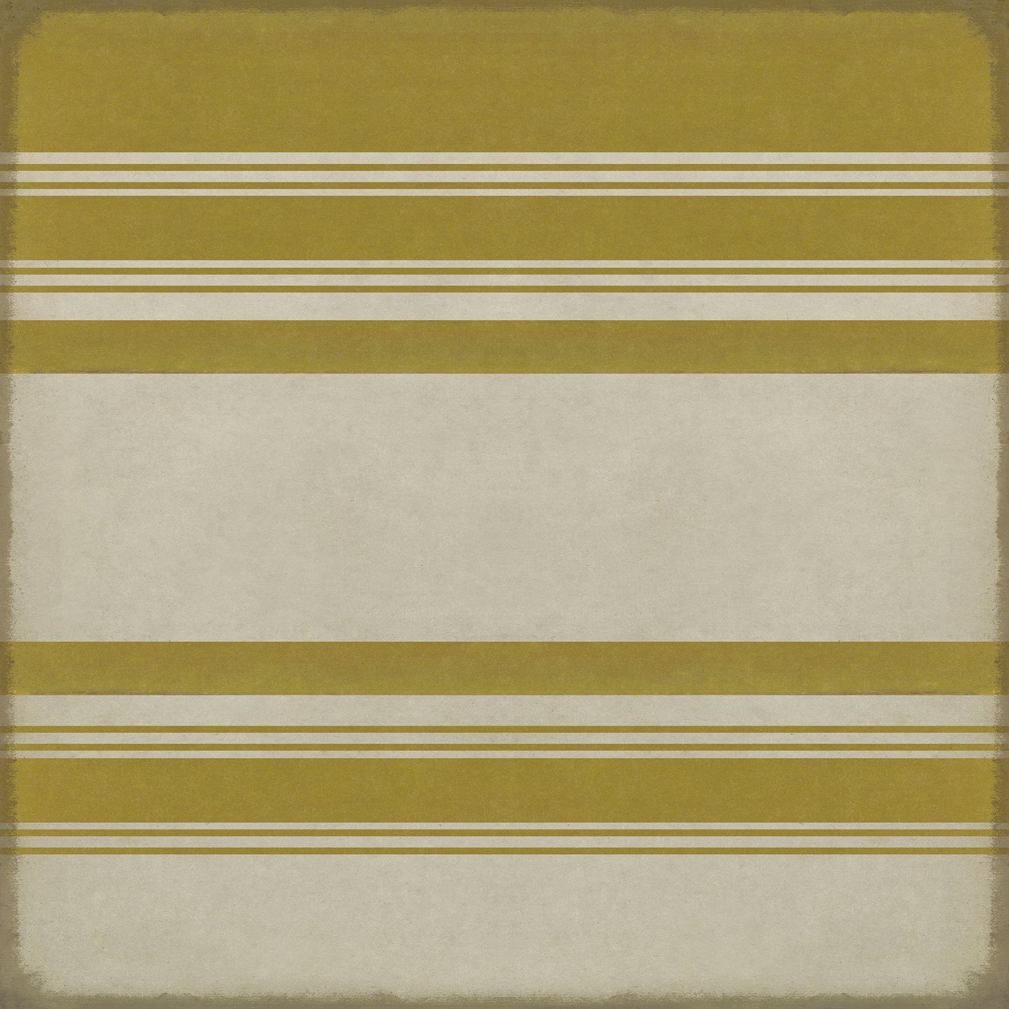 Pattern 50 Organic Stripes Yellow and White 120x120 Vintage Vinyl Floorcloth