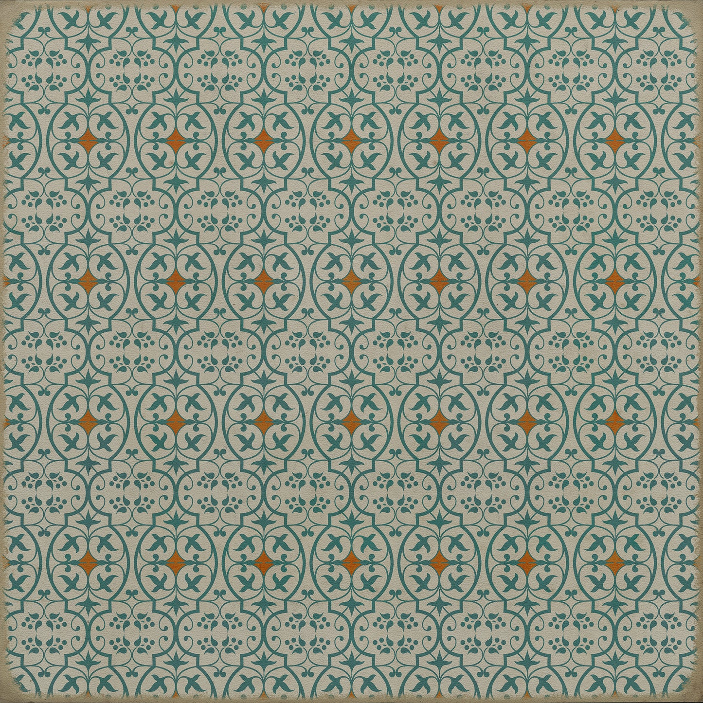 Pattern 51 And I love her 36x36 Vintage Vinyl Floorcloth