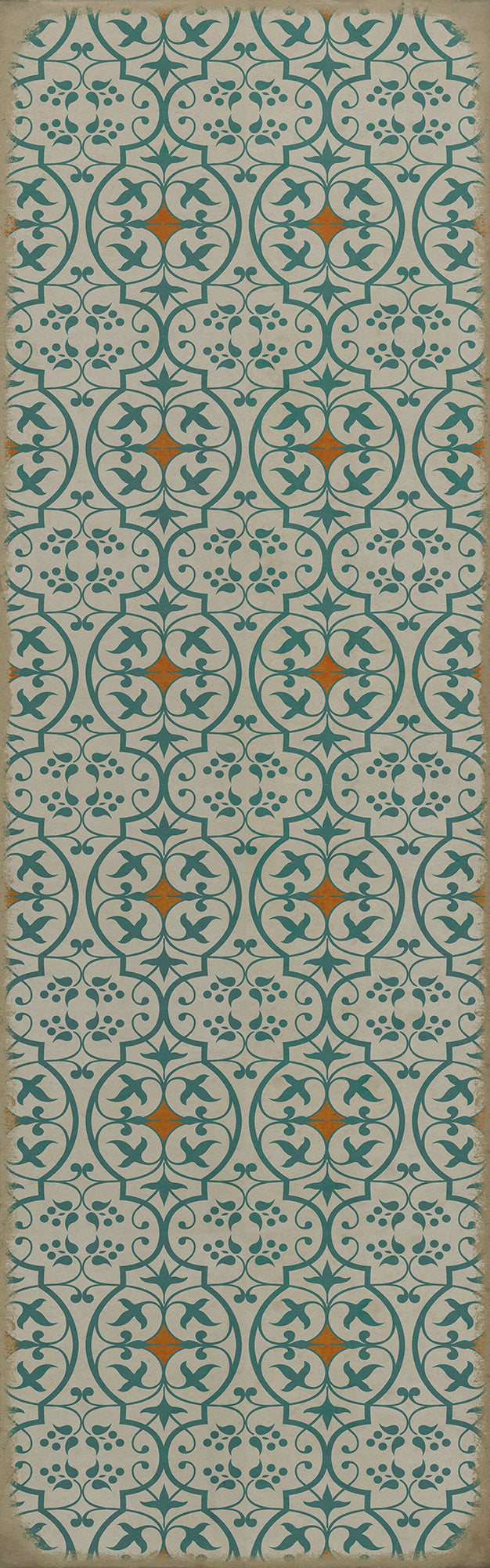 Pattern 51 And I love her 36x115 Vintage Vinyl Floorcloth