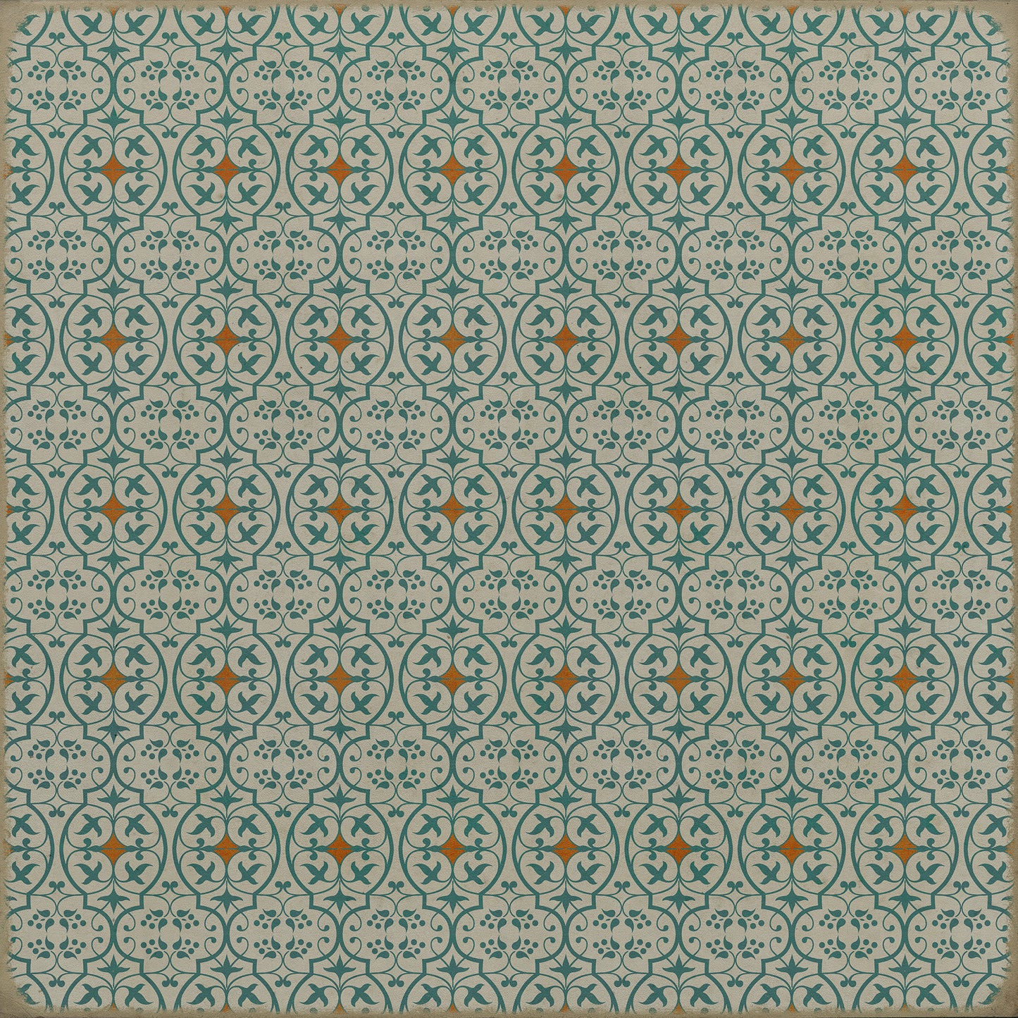 Pattern 51 And I love her 60x60 Vintage Vinyl Floorcloth