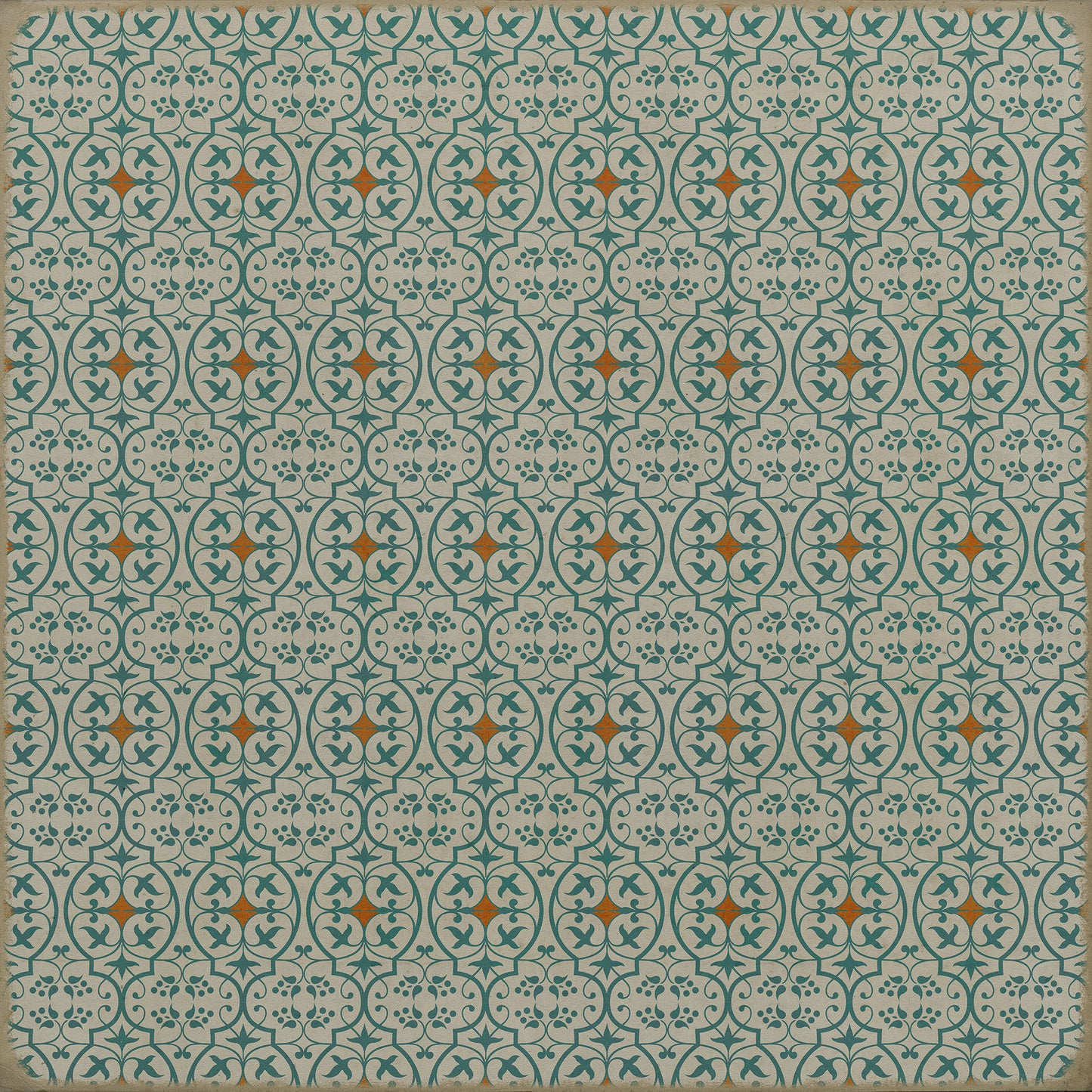 Pattern 51 And I love her 72x72 Vintage Vinyl Floorcloth