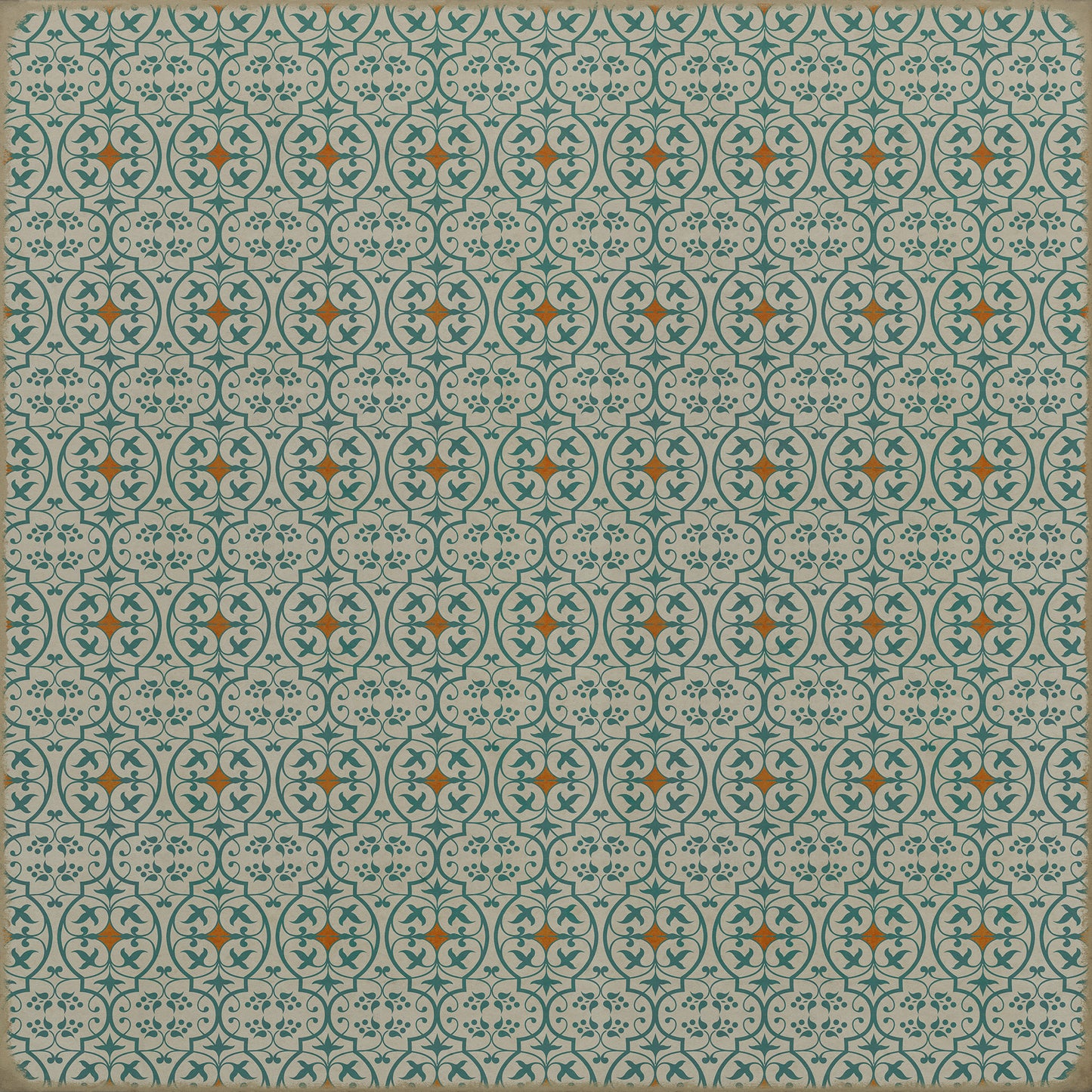 Pattern 51 And I love her 96x96 Vintage Vinyl Floorcloth