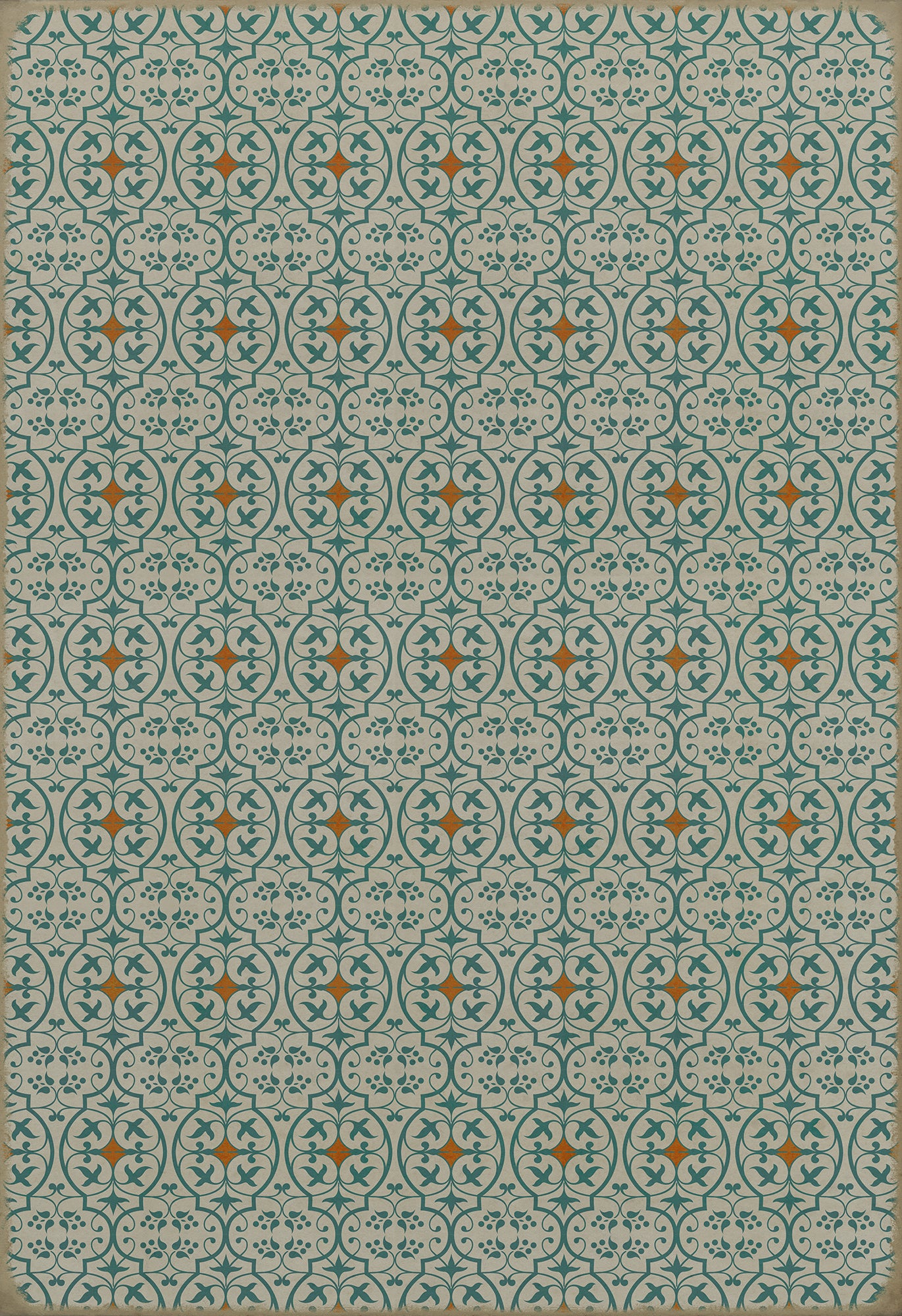 Pattern 51 And I love her 96x140 Vintage Vinyl Floorcloth