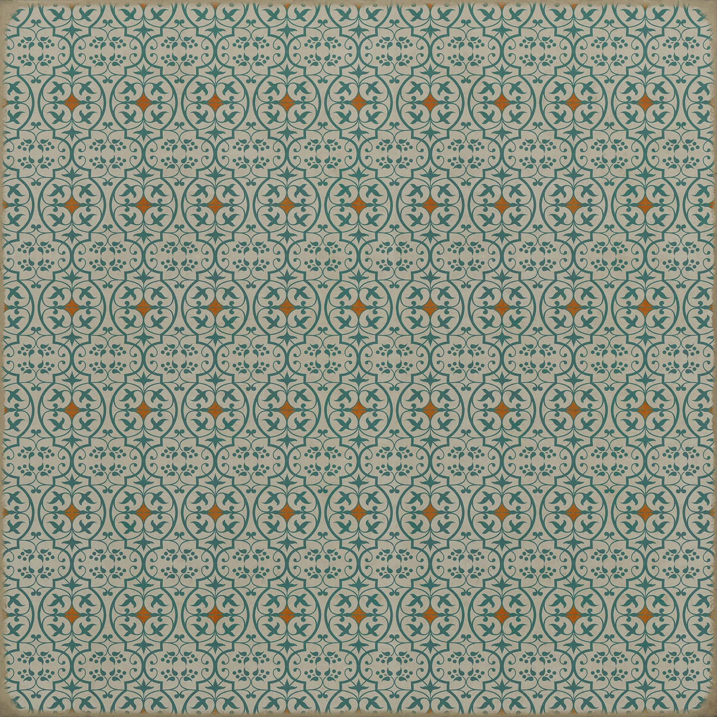 Pattern 51 And I love her 120x120 Vintage Vinyl Floorcloth