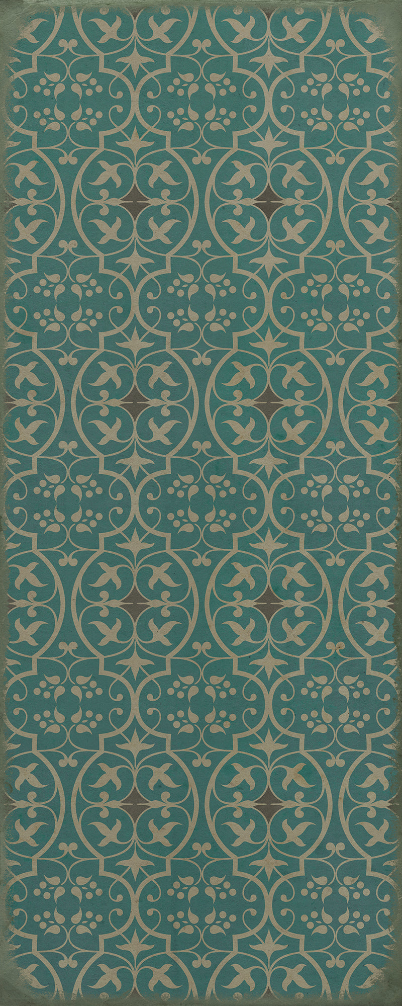 Pattern 51 Echo in the Memory 36x90 Vintage Vinyl Floorcloth