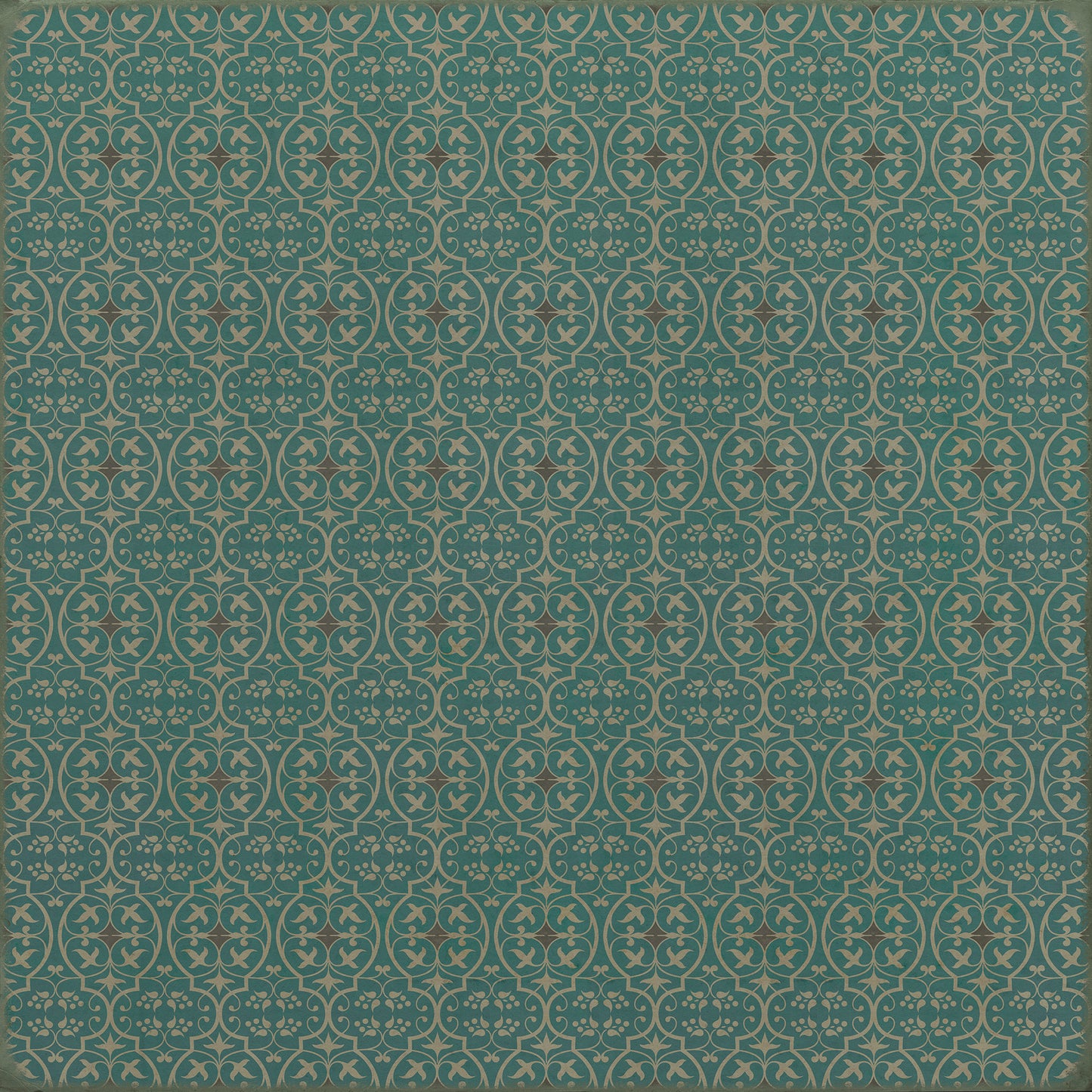 Pattern 51 Echo in the Memory 96x96 Vintage Vinyl Floorcloth