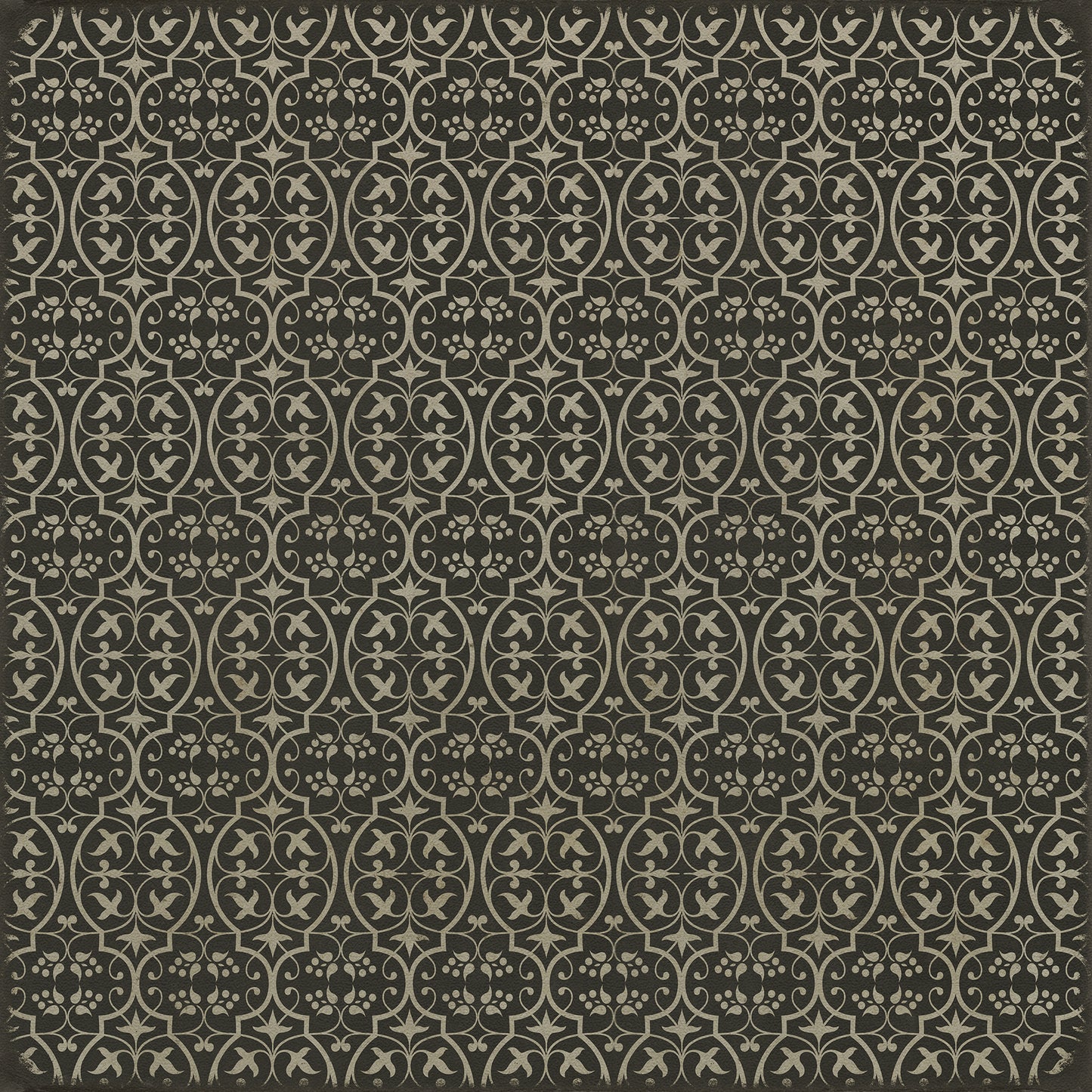 Pattern 51 He kindly stopped for me 36x36 Vintage Vinyl Floorcloth