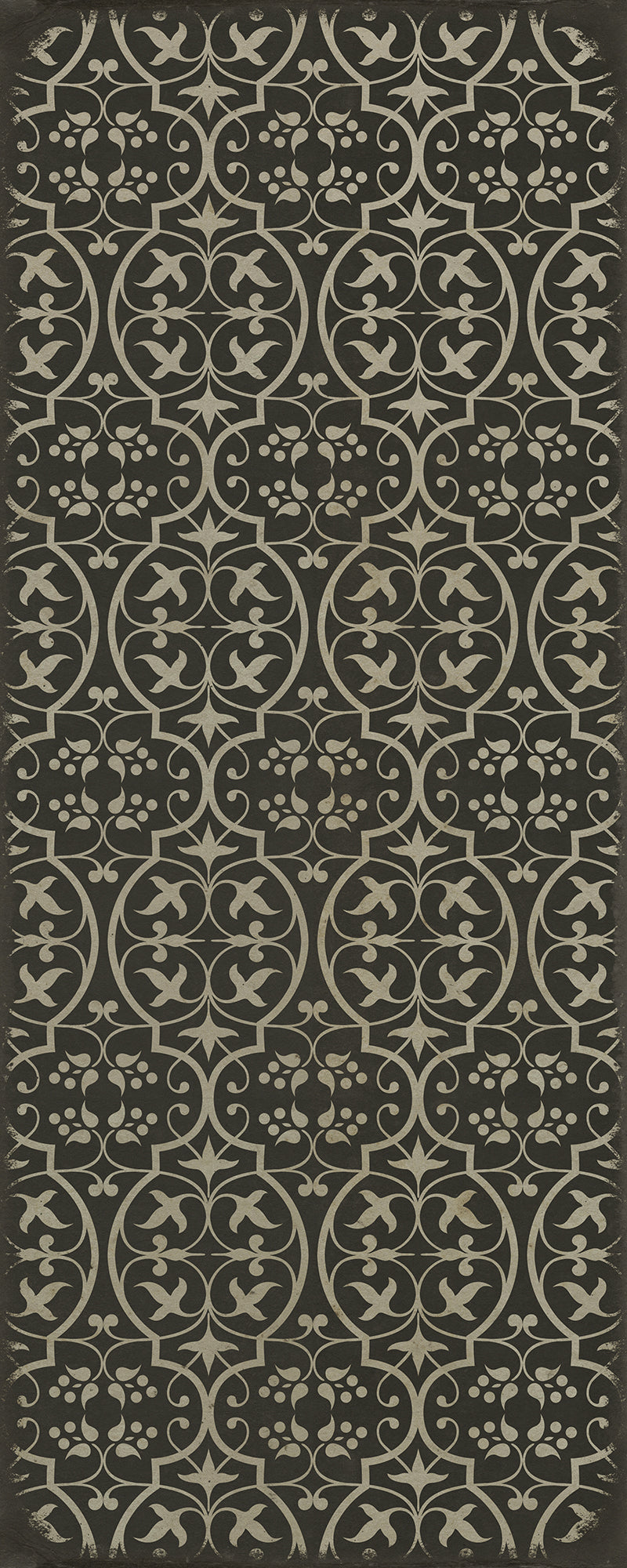 Pattern 51 He kindly stopped for me 36x90 Vintage Vinyl Floorcloth