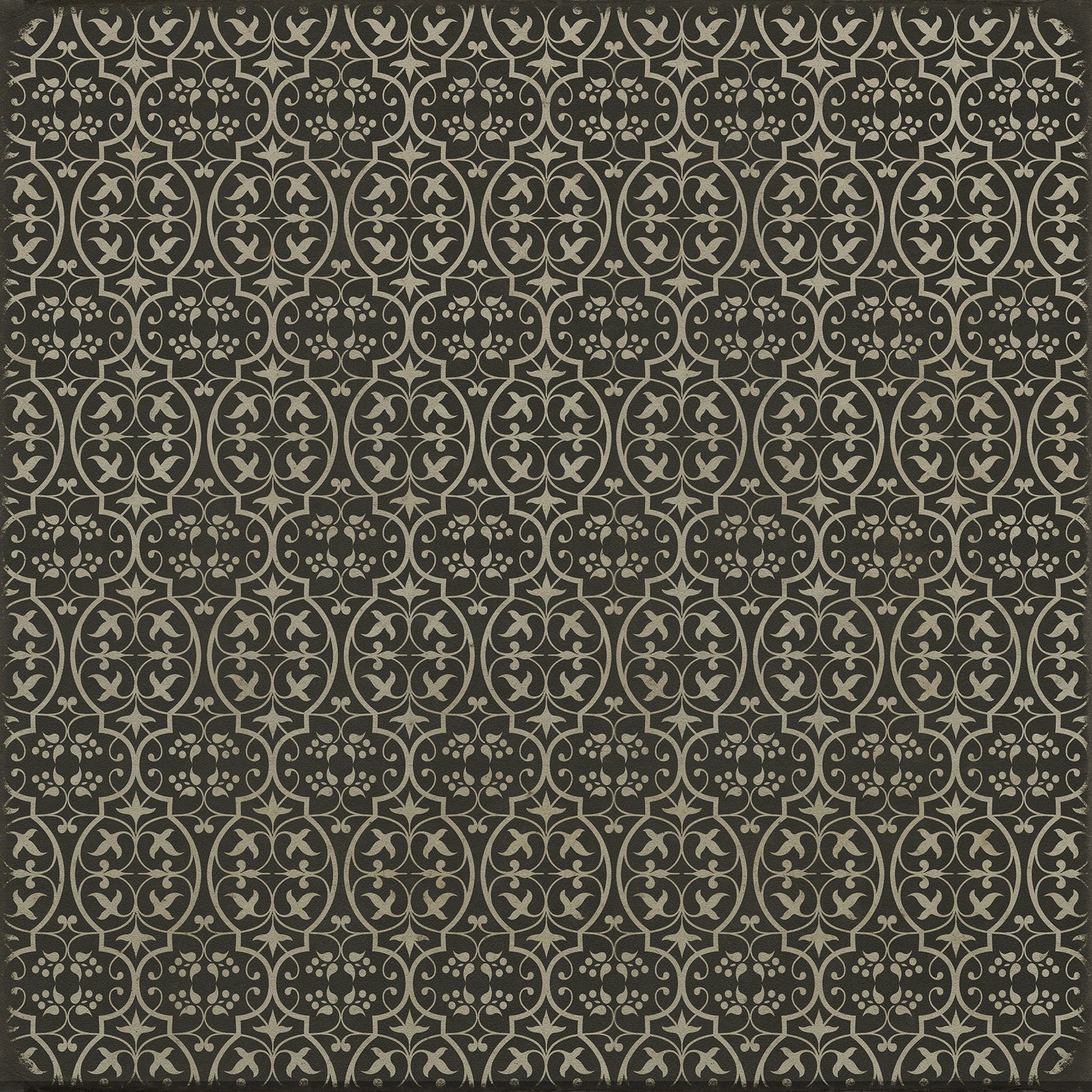 Pattern 51 He kindly stopped for me 48x48 Vintage Vinyl Floorcloth