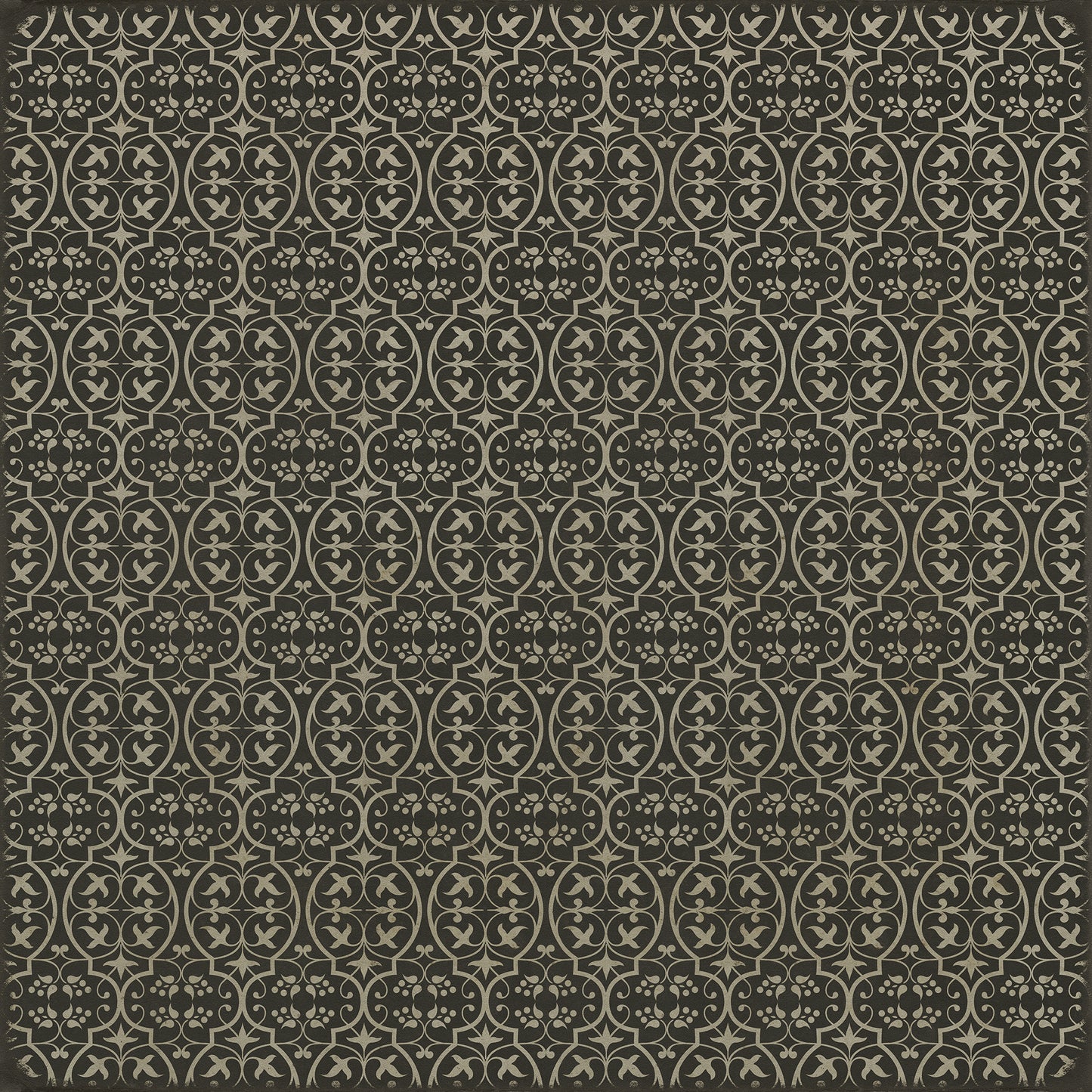 Pattern 51 He kindly stopped for me 72x72 Vintage Vinyl Floorcloth