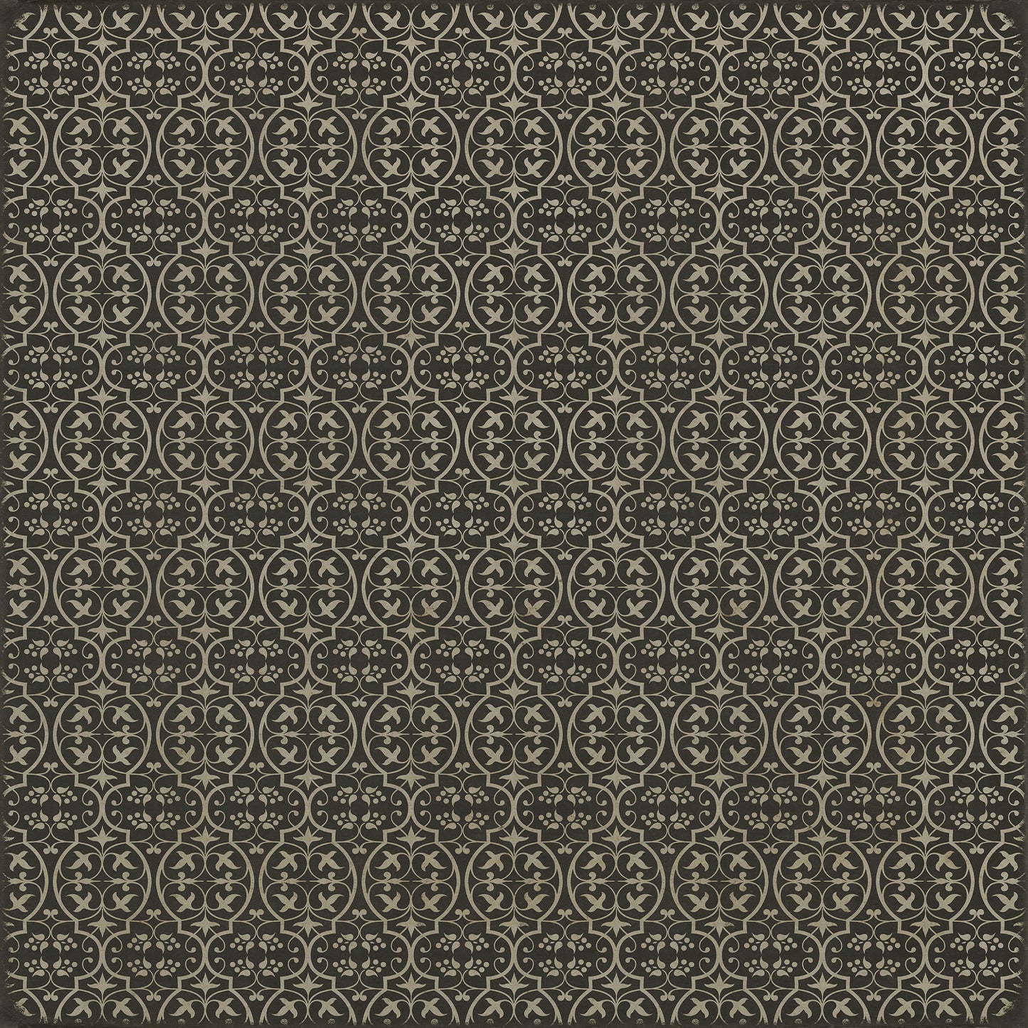 Pattern 51 He kindly stopped for me 96x96 Vintage Vinyl Floorcloth
