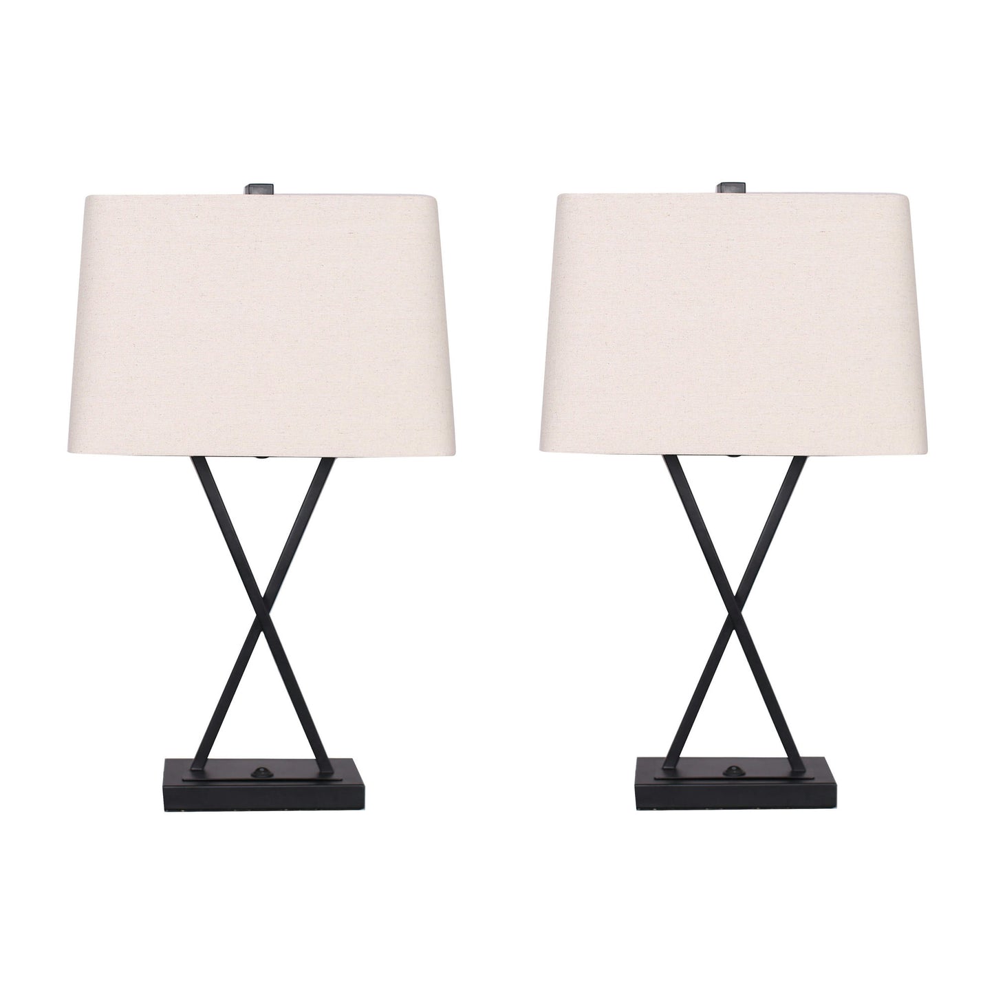 Metal,s/2,25"h,x Bar Accent Tbl Lamps,blk