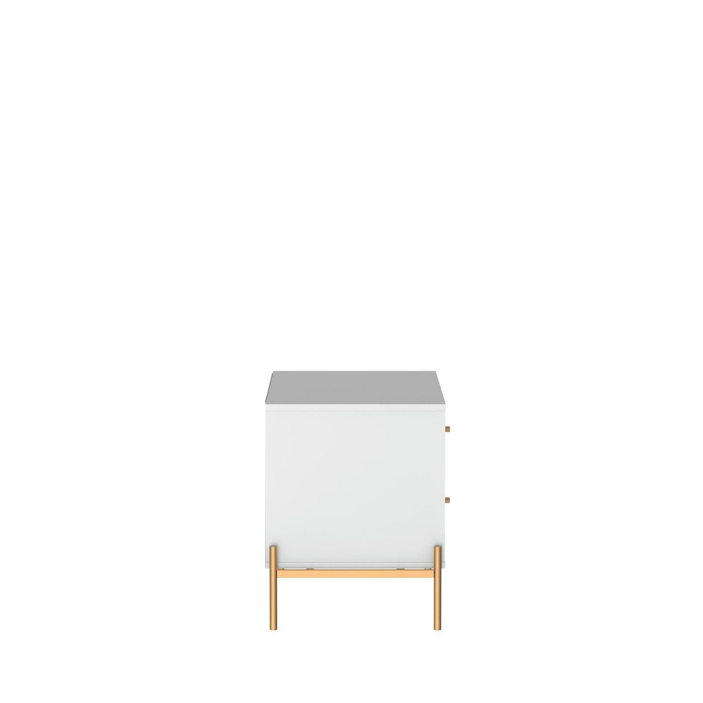 Jasper Nightstand with Steel Gold Legs in White Gloss